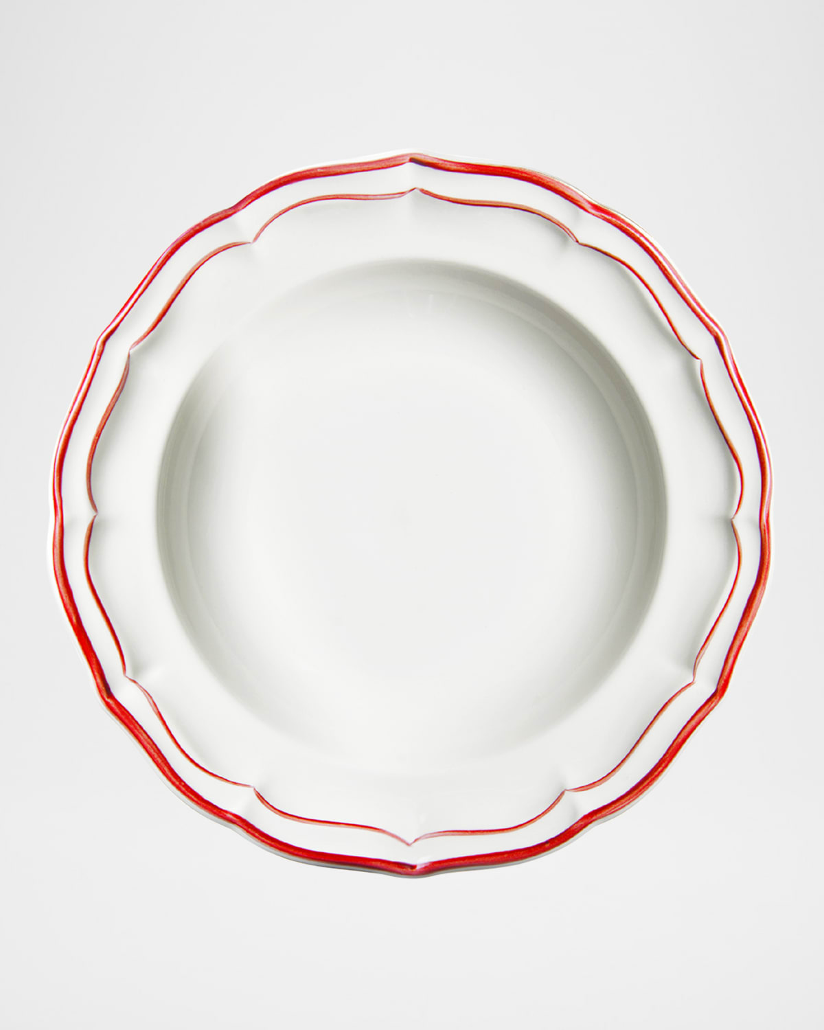 Gien Filet Rim Soup Bowl In Red