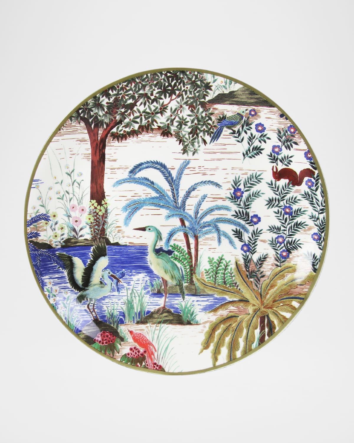 Gien Le Jardin Du Palais Canape Plate In Heron