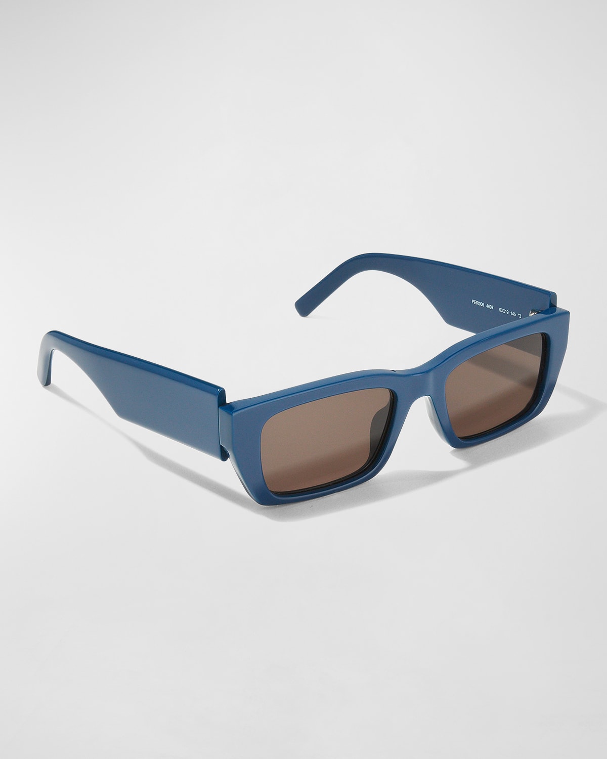 Men's Rectangle Asymmetric-Logo Sunglasses