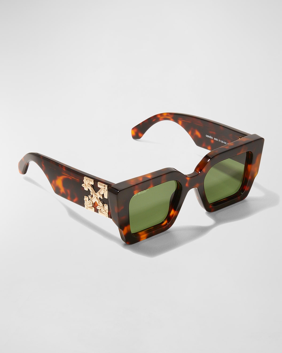 Off-white Men's Catalina Square Tortoiseshell Sunglasses In Brown/green