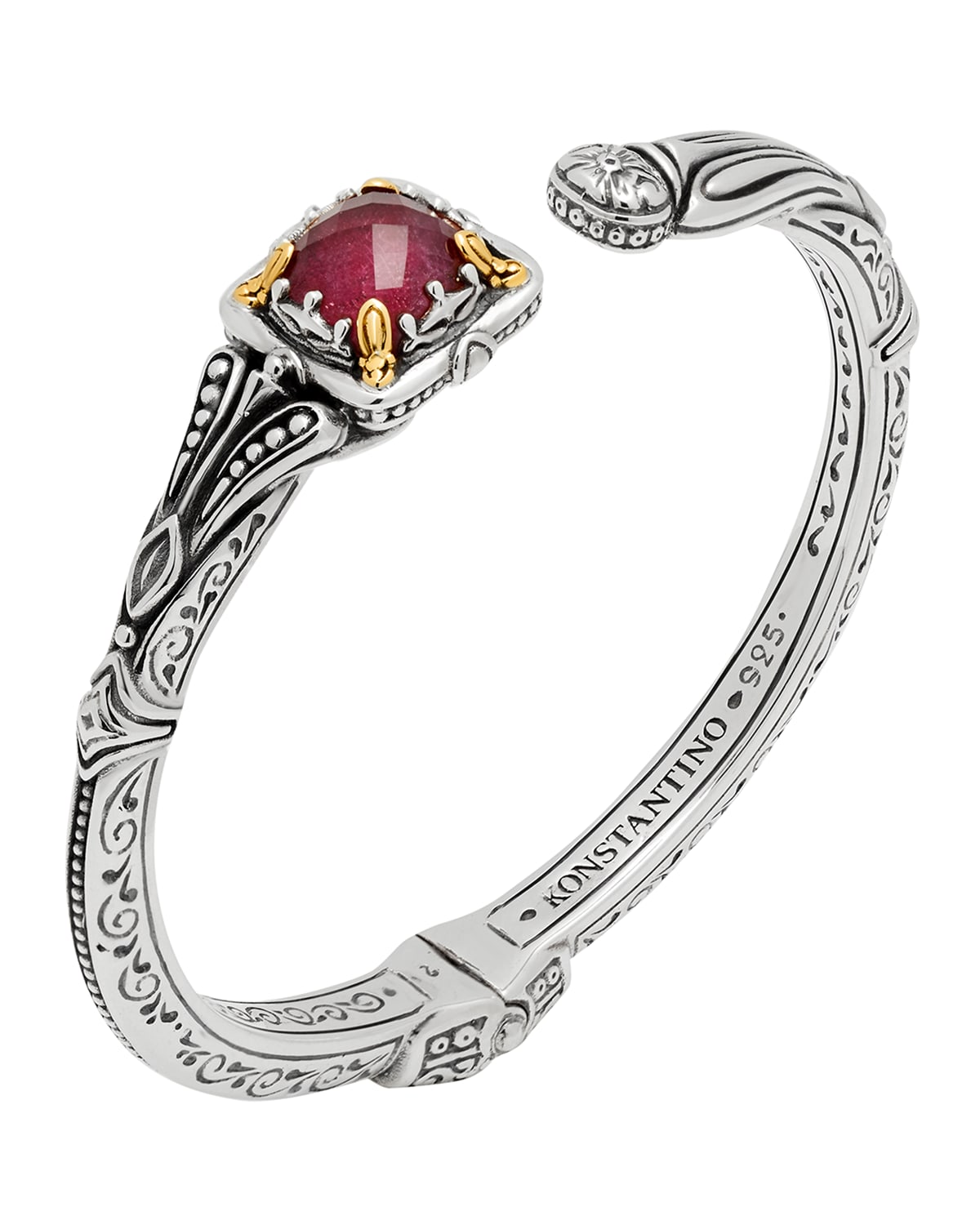 Shop Konstantino Gen K Two-tone Doublet Bracelet In Ruby