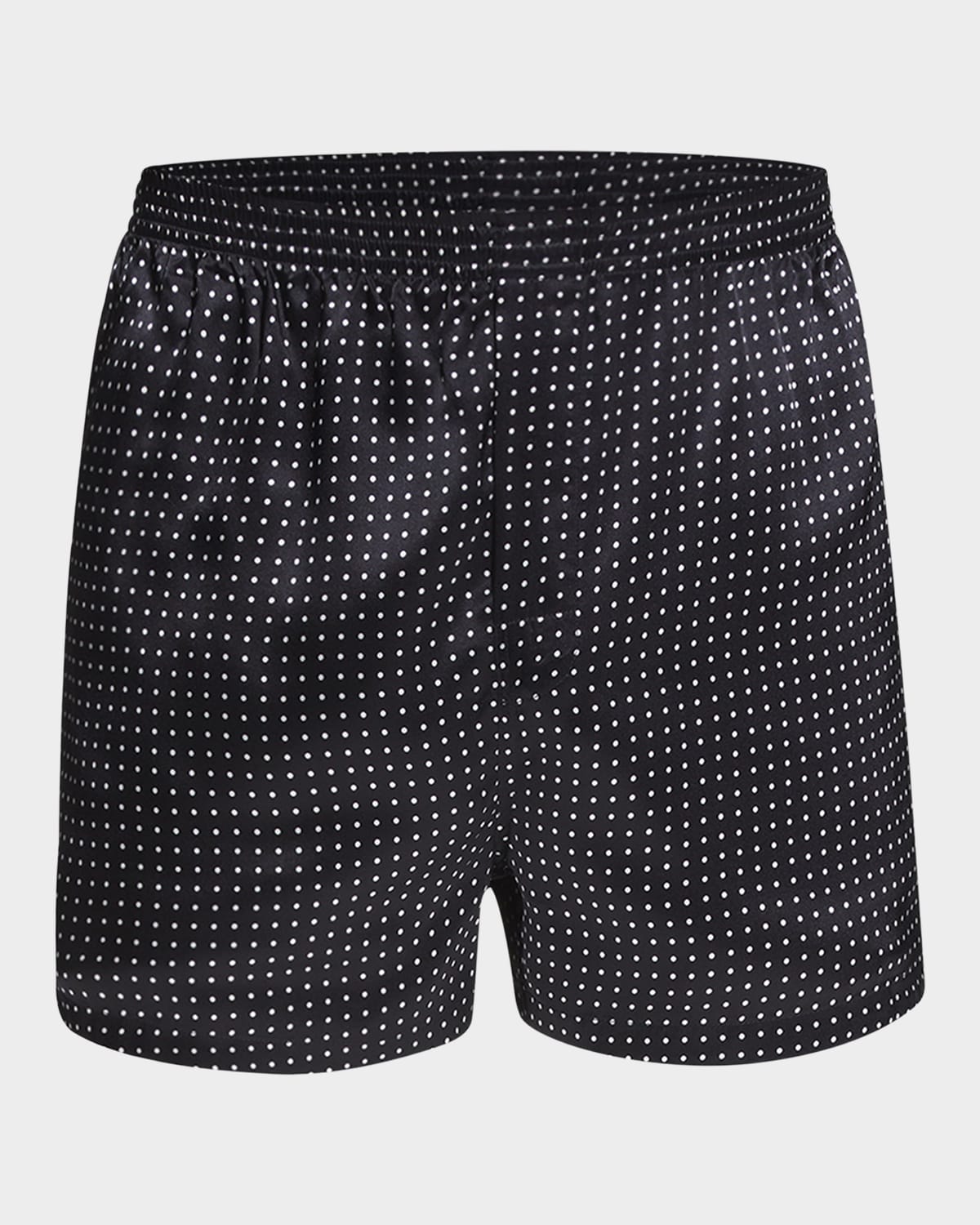 Men's Dot-Print Silk Boxers