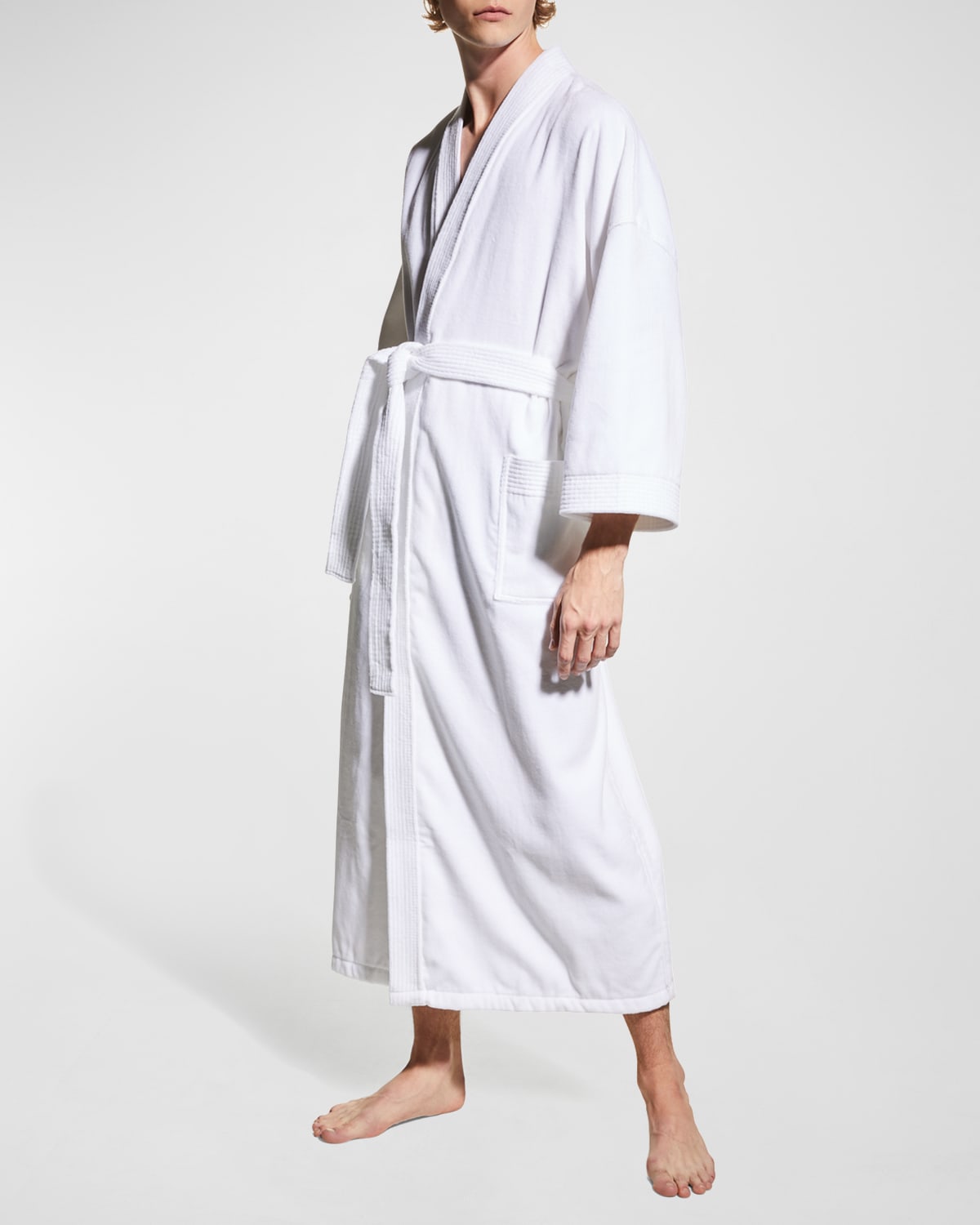 Majestic International Men's Dorchester Terry Velour Kimono Robe