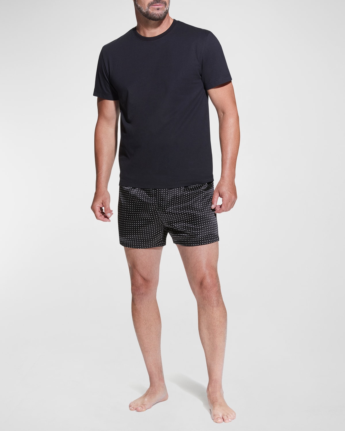 Men's Dotted Silk Boxer Shorts