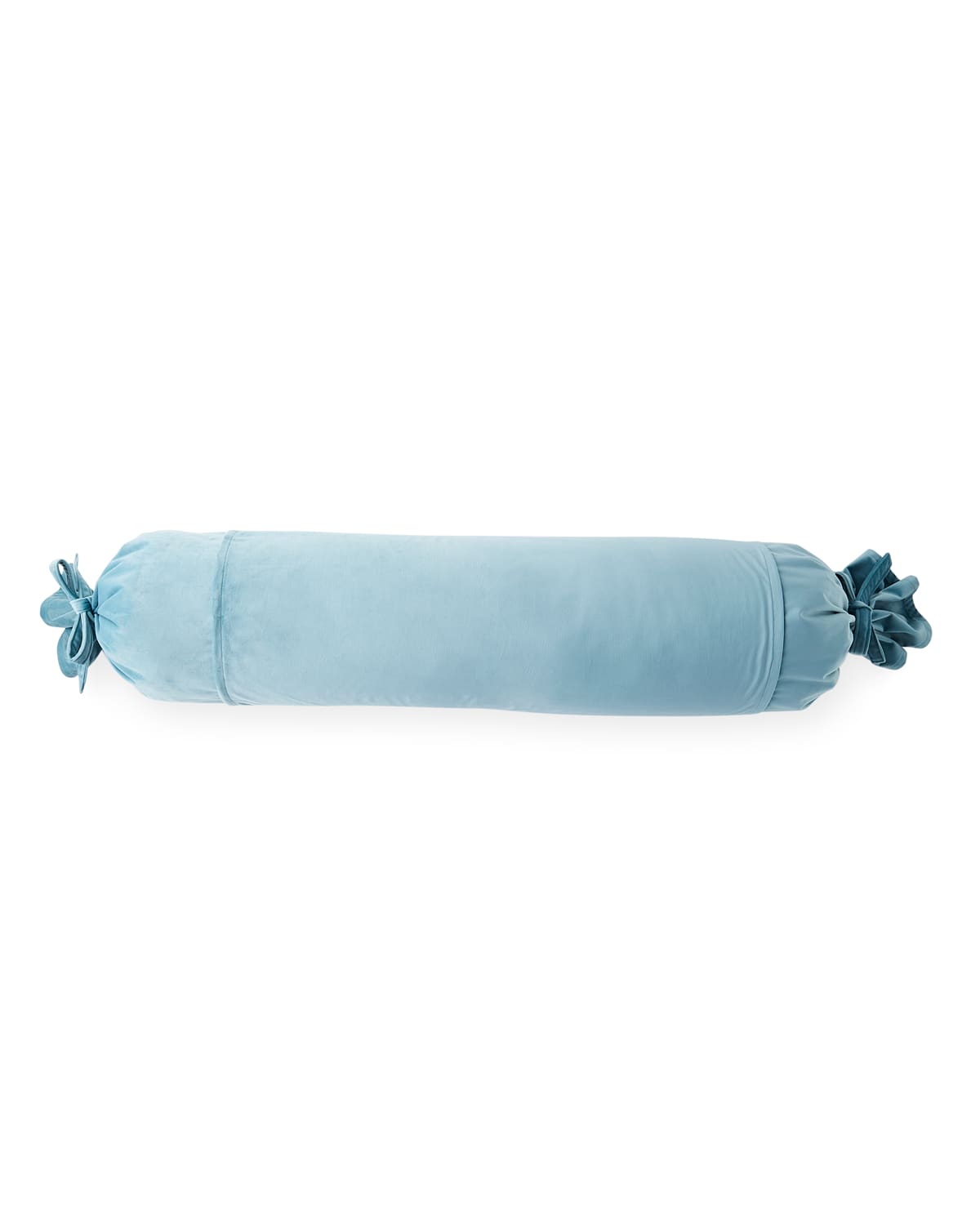 25 Mackenzie Lane Spa Bird Large Velvet Bolster Pillow In Blue