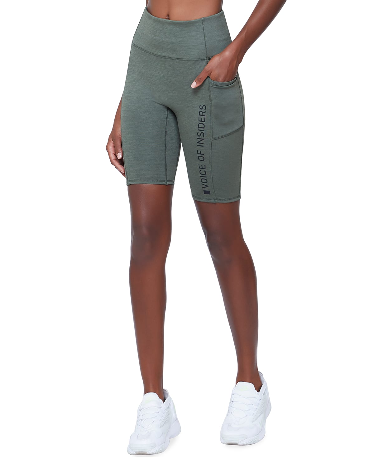 Voice Of Insiders Seacell Cycling Shorts In Green Heather