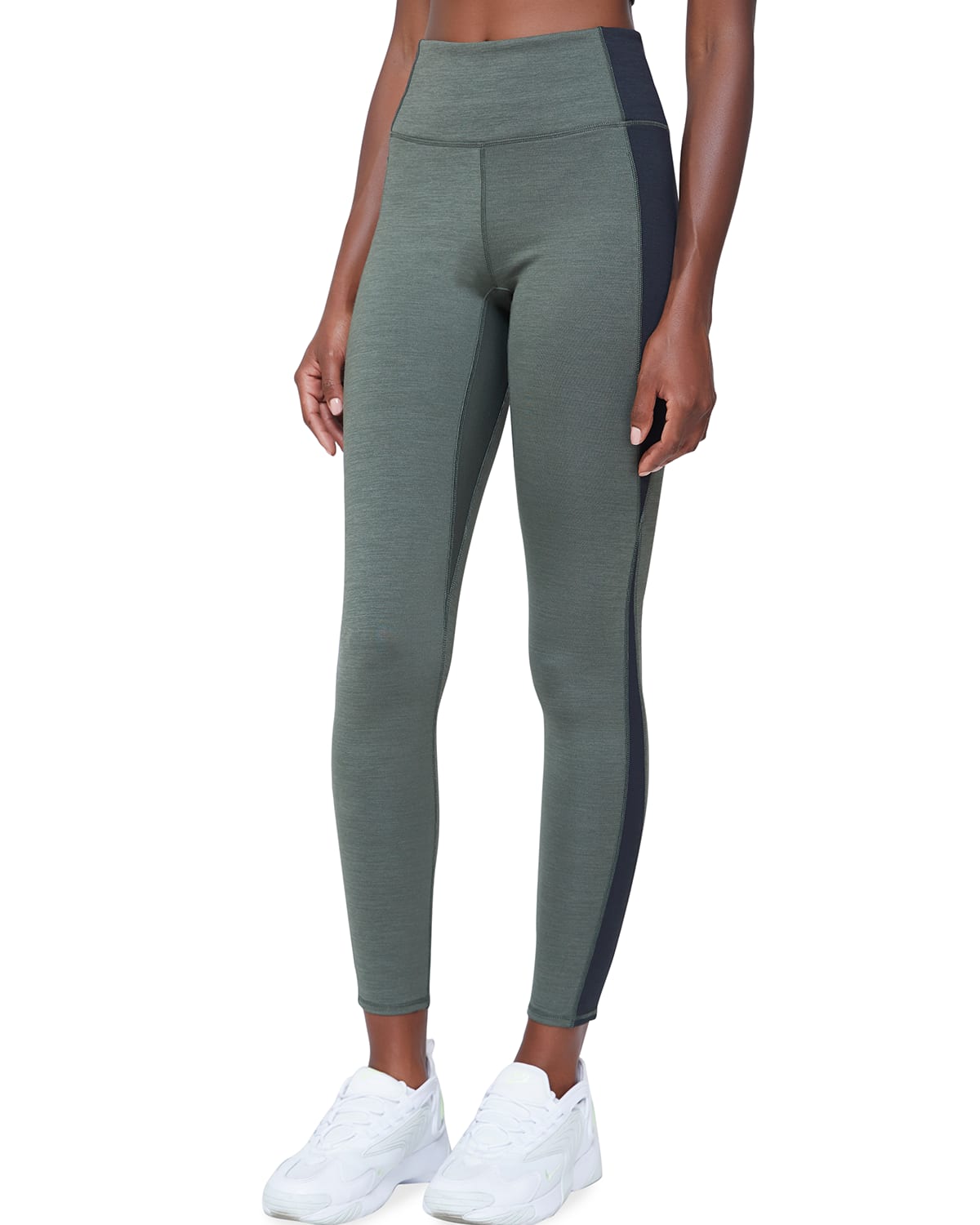 Voice Of Insiders Seacell Colorblock X Leggings In Green Heather