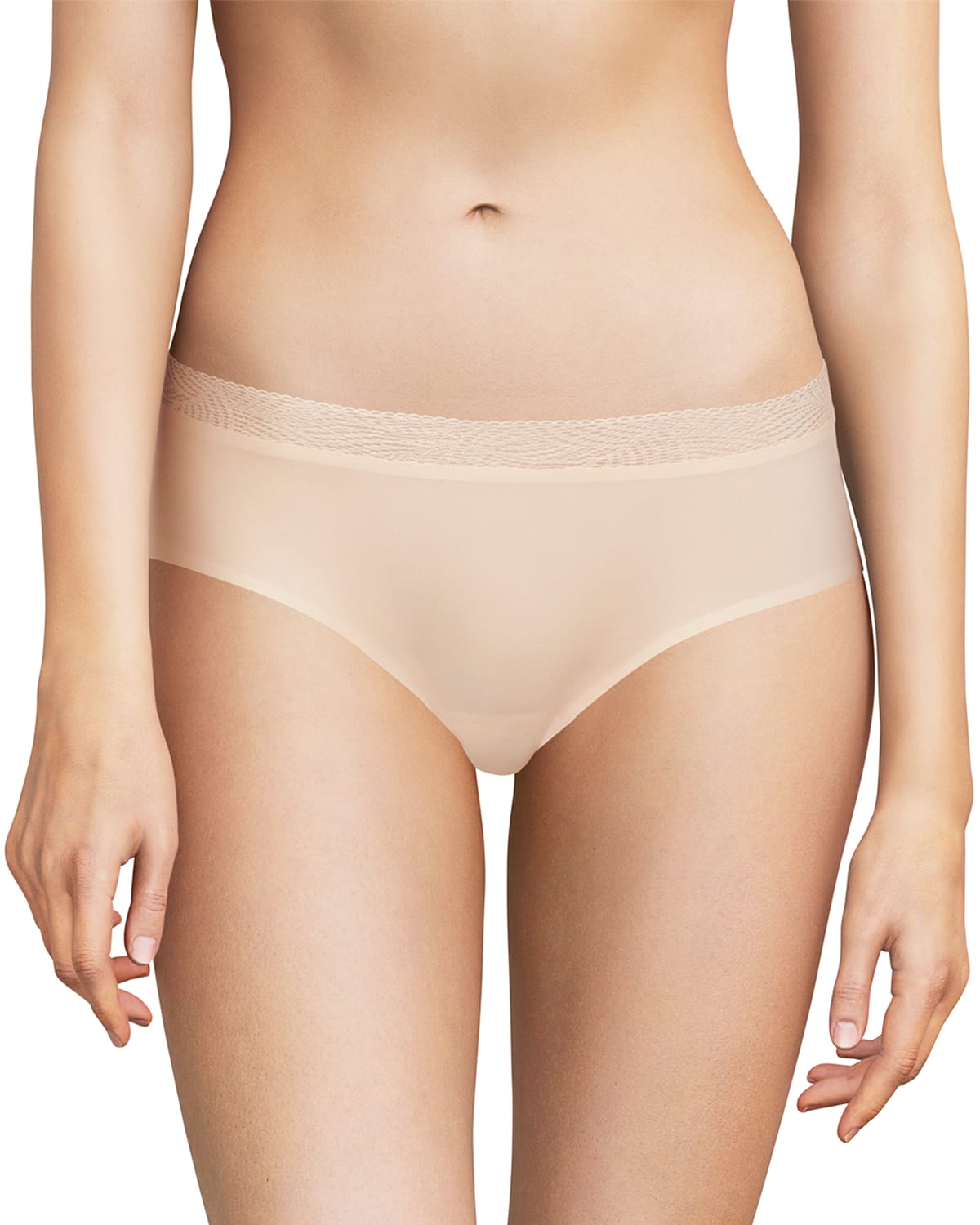 Chantelle Soft Stretch Seamless Hipster Briefs W/ Lace In Nude Blush