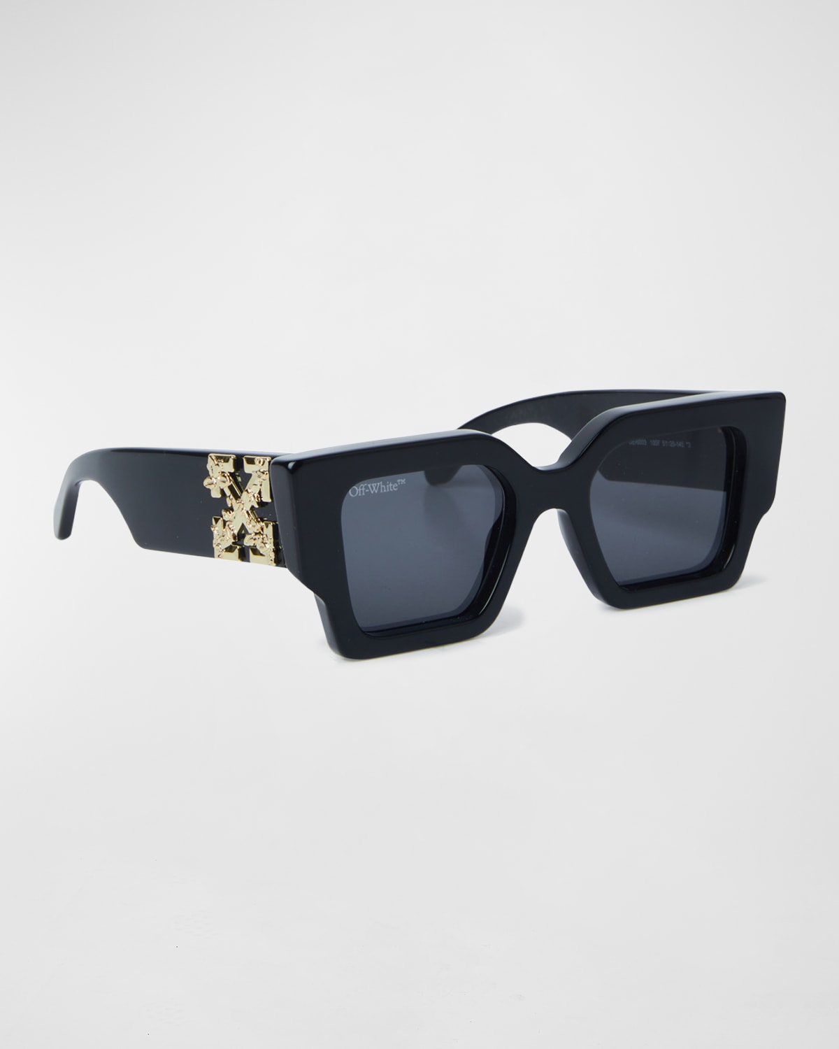 Off-white Catalina Arrow Square Acetate Sunglasses In Black / Dark Grey