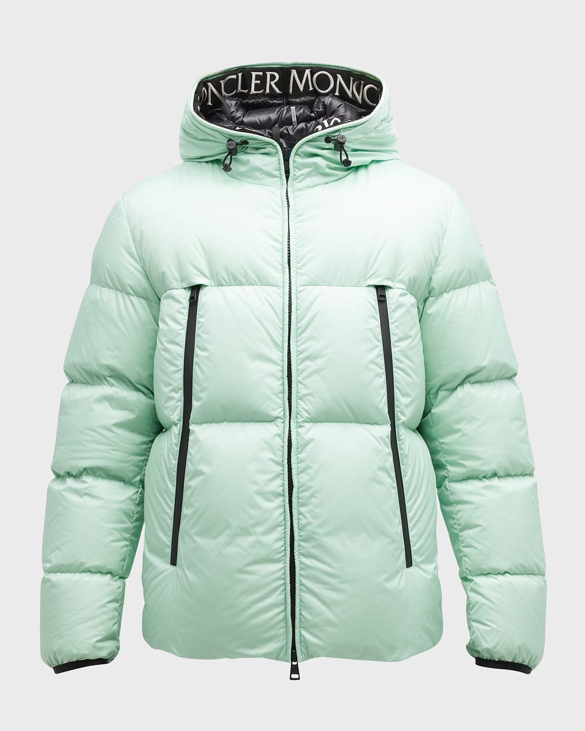 Moncler Men's Montcla Logo-hood Puffer Jacket In Green