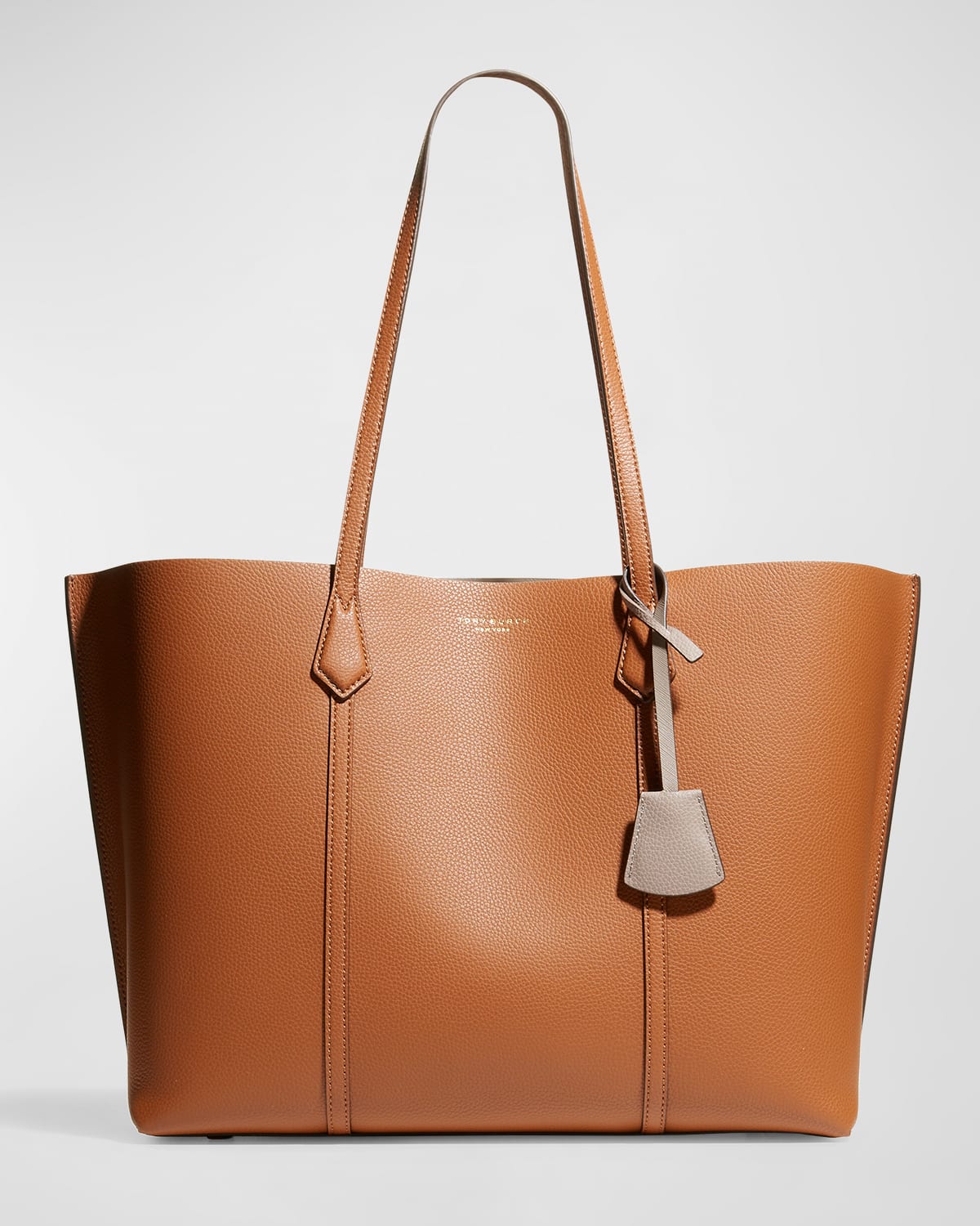 Tory Burch Perry Leather Shopper Tote Bag In Light Umber
