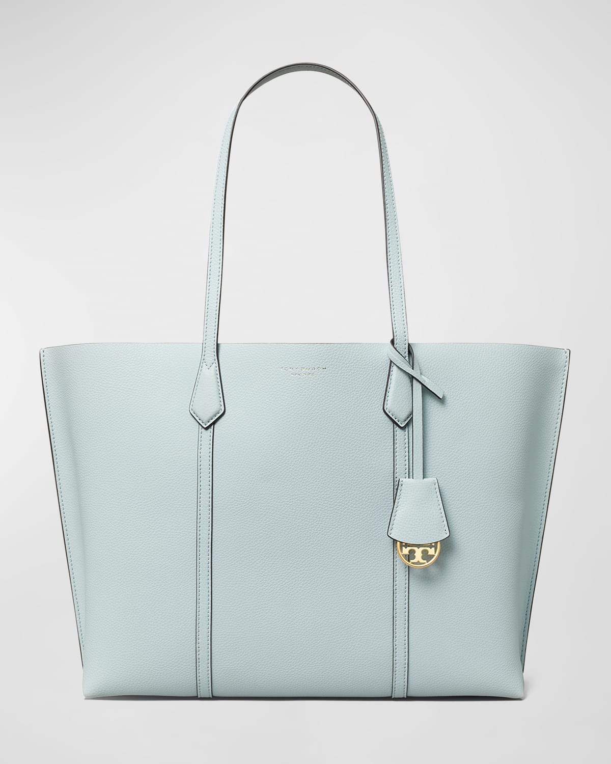 Tory Burch Perry Leather Shopper Tote Bag In Seltzer Pavestone