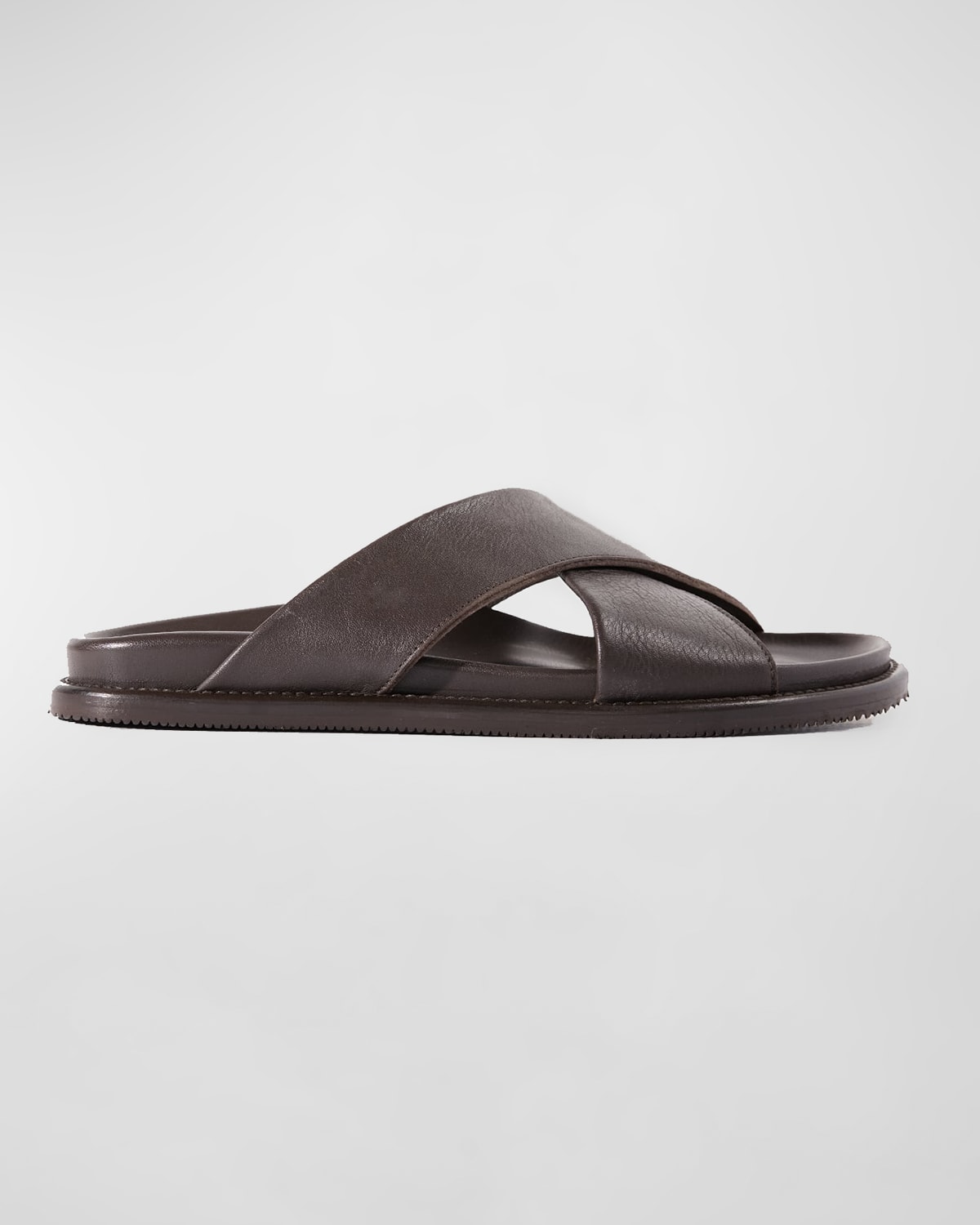 Men's Punta Crisscross Leather Slide Sandals