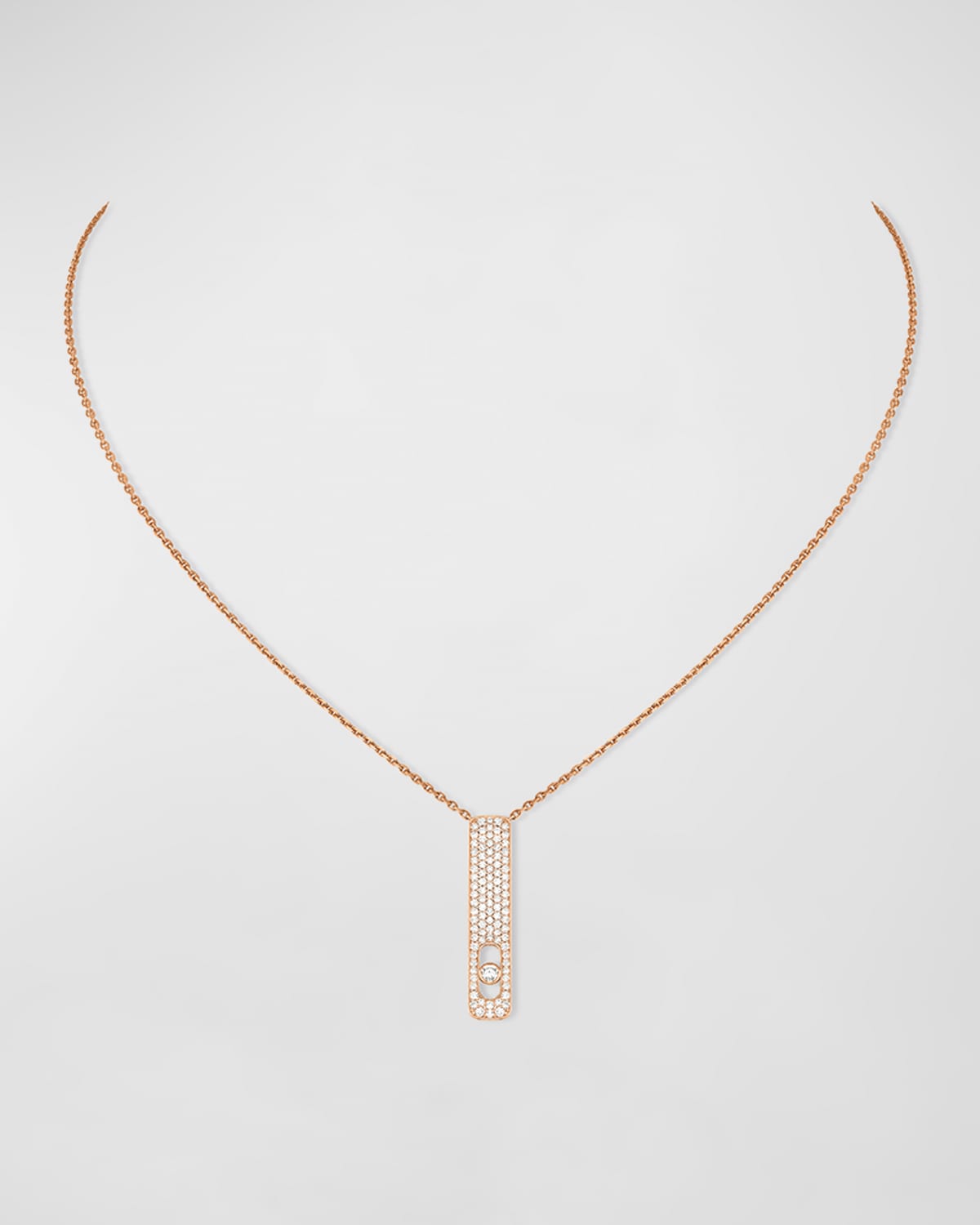 Messika My First Diamond 18K Rose Gold Pave Pendant Necklace, 45cm