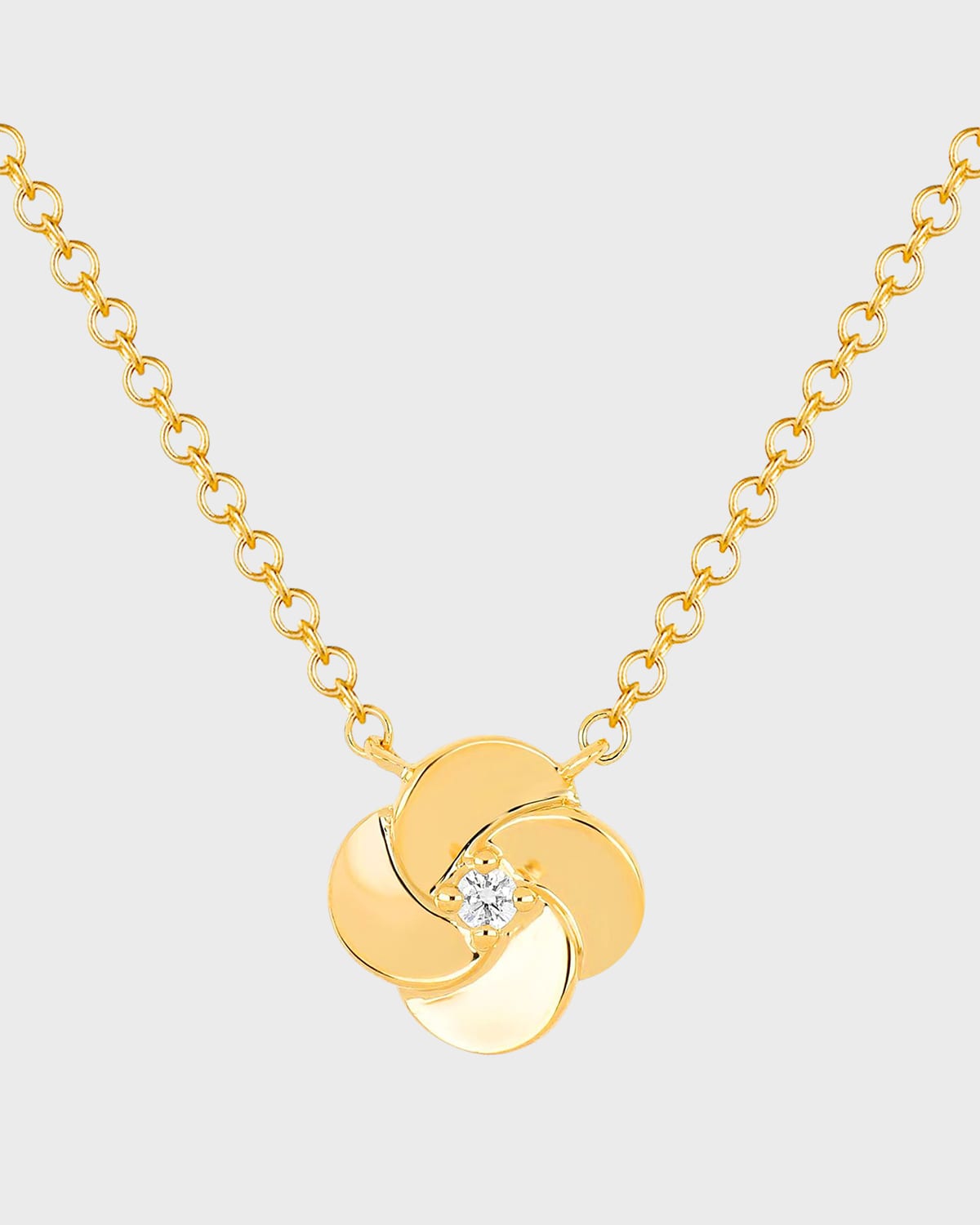 EF COLLECTION PETAL NECKLACE WITH CENTER DIAMOND
