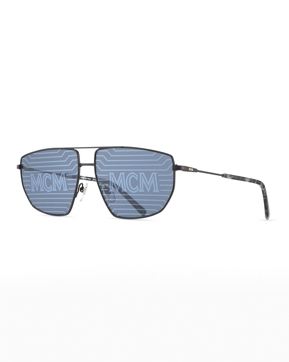 Men's Holographic Metal Aviator Sunglasses