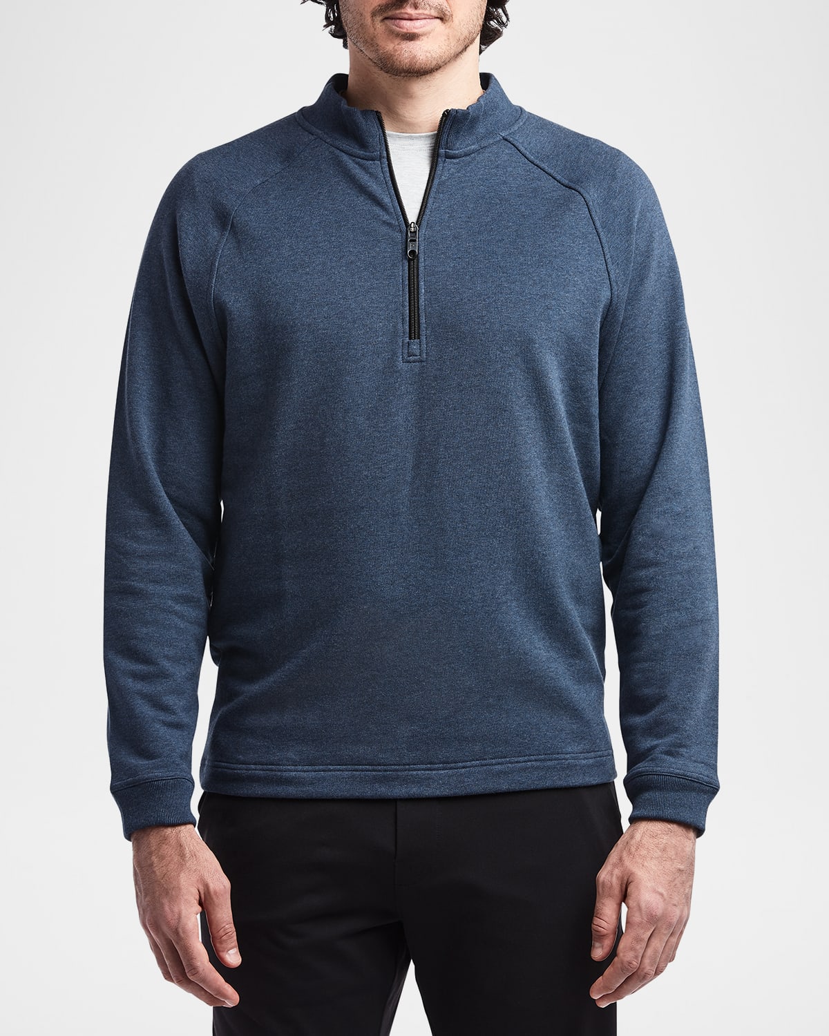 Public Rec Men's Mid-weight French Terry 1/2-zip Sweatshirt In Heather Navy