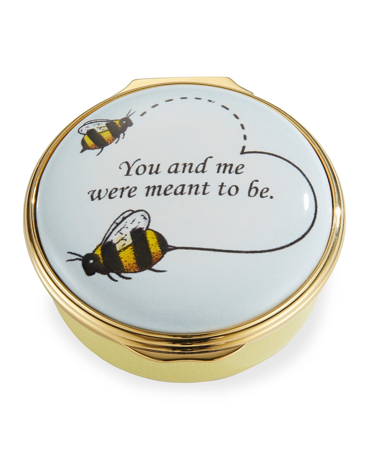 Shop Halcyon Days You & Me Were Meant To Be Enamel Box In Yellow