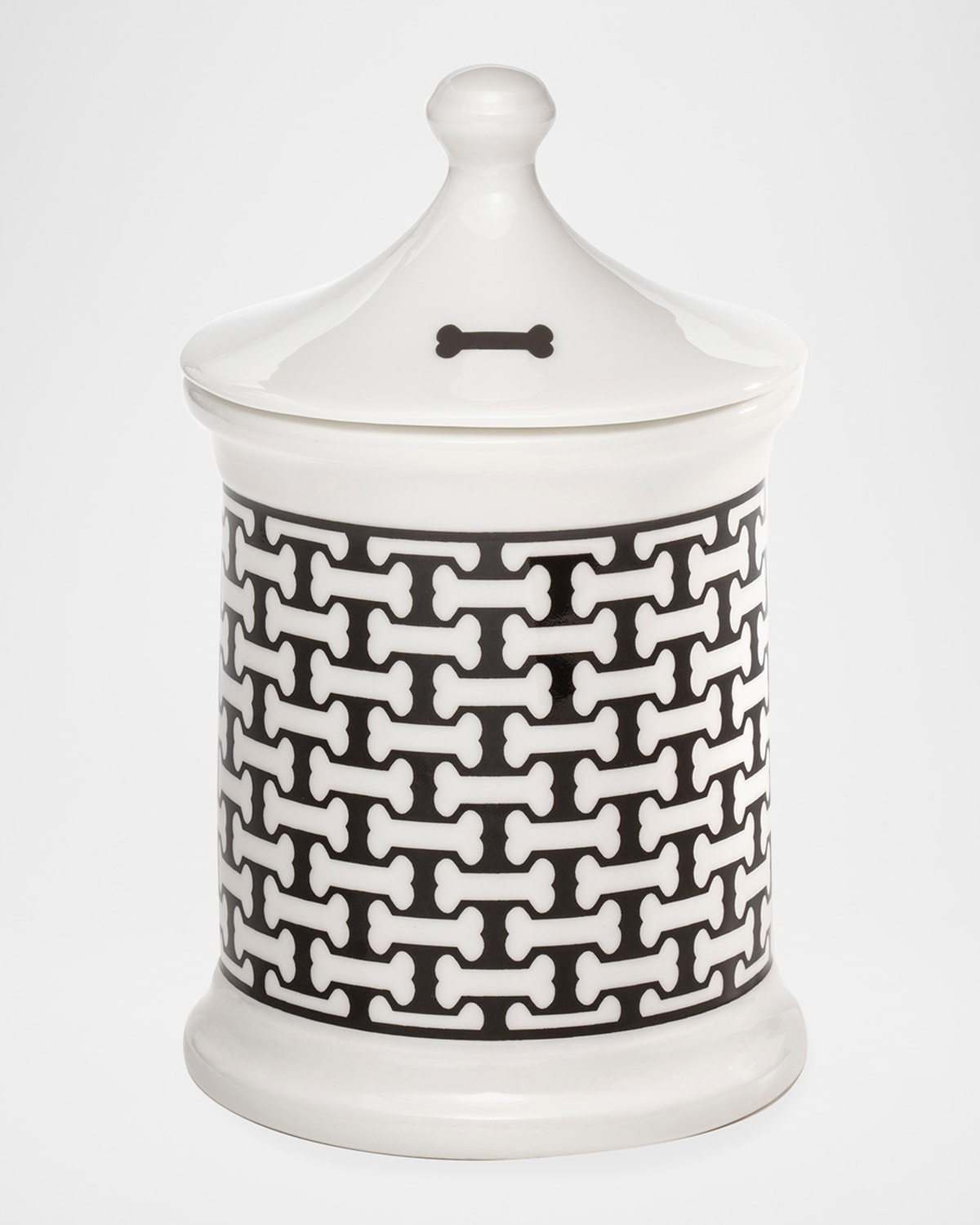 Halcyon Days Bone Trellis Small Treat Jar In Black