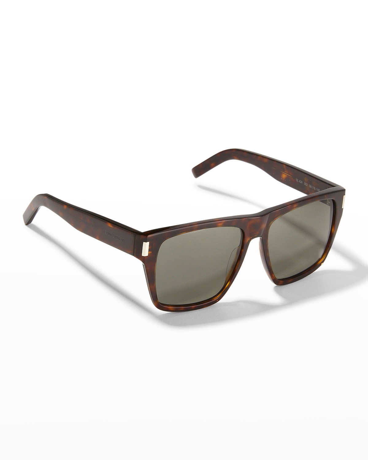 Saint Laurent Sl 424 Rectangle Acetate Sunglasses In Avana