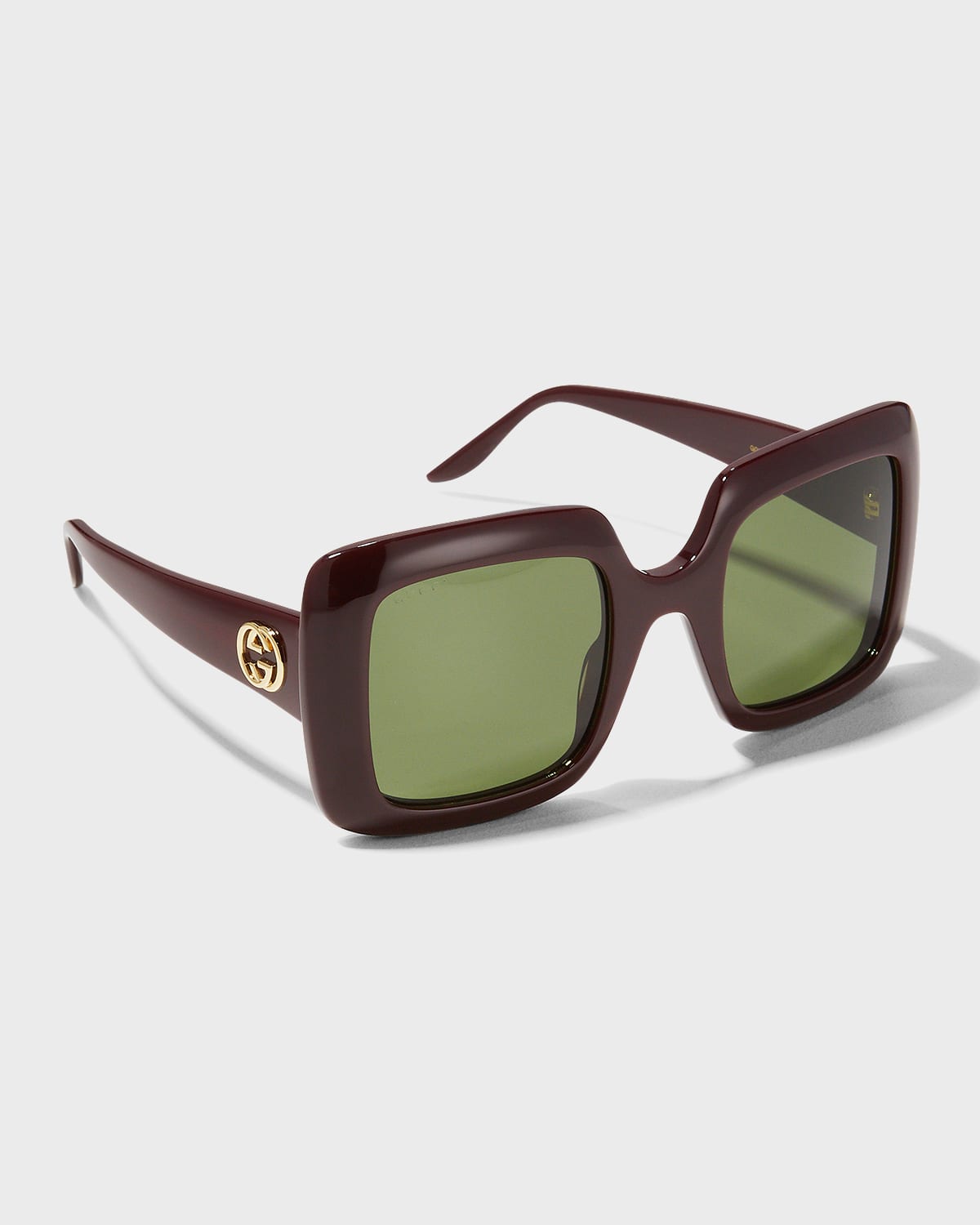 Gucci Interlocking G Oversized Square Acetate Sunglasses In Red