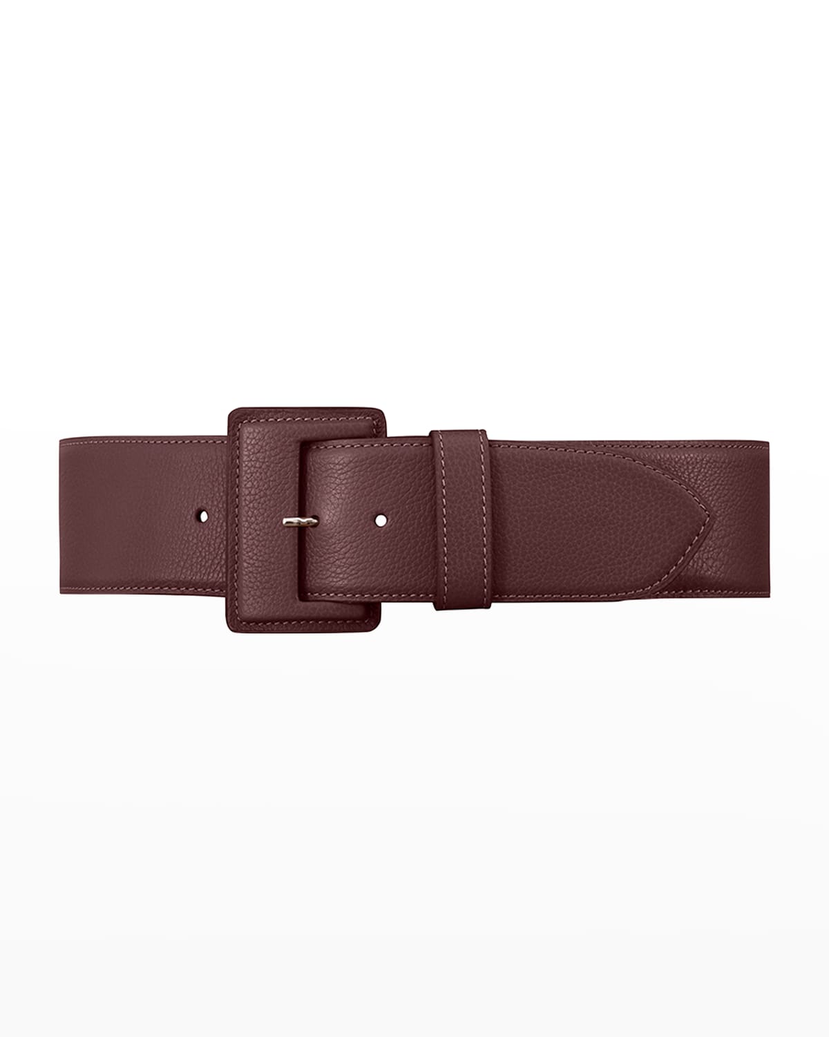 La Merveilleuse Large Pebbled Leather Belt with Covered Buckle