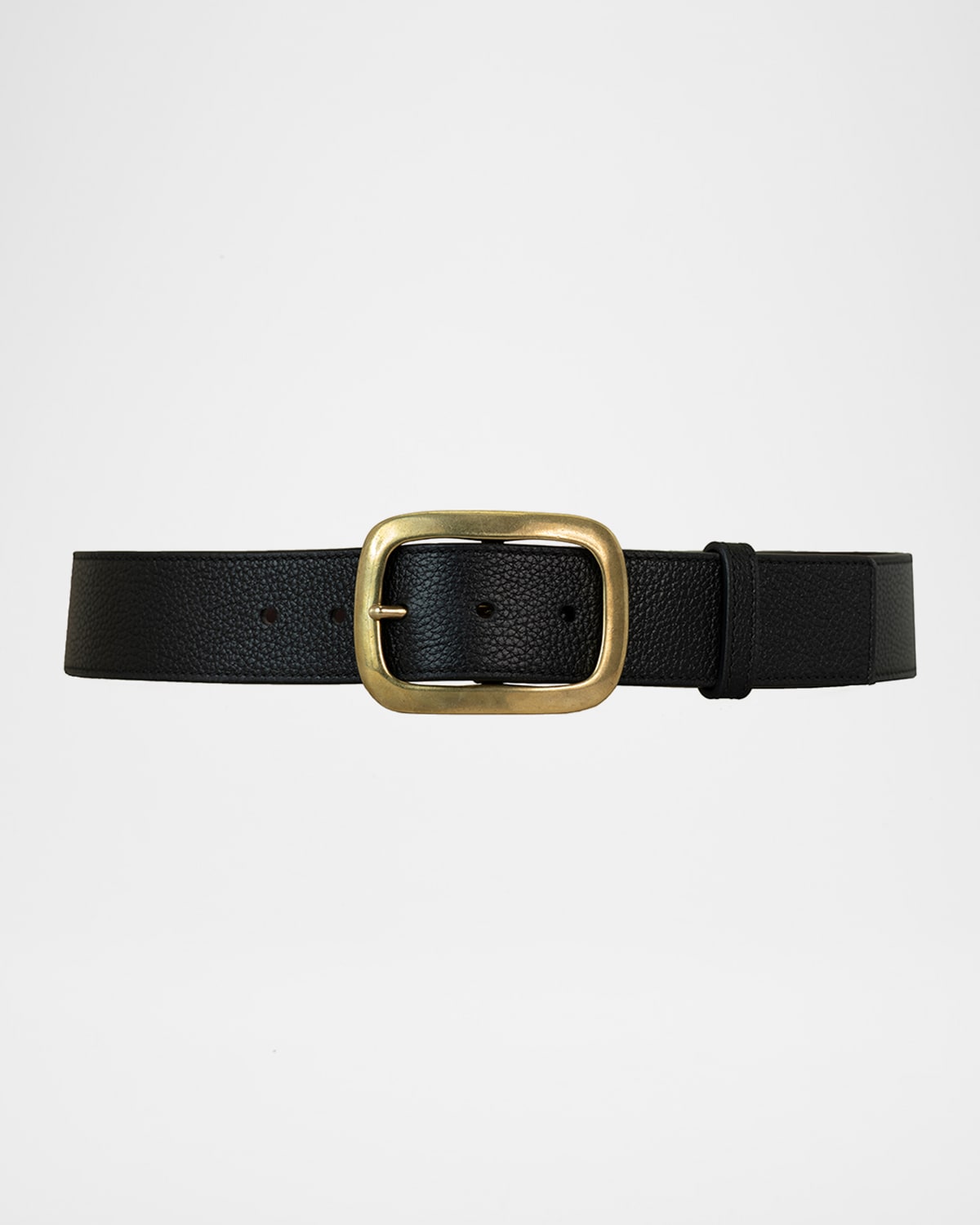 Vaincourt Paris La Captivante Pebbled Leather Belt In Black