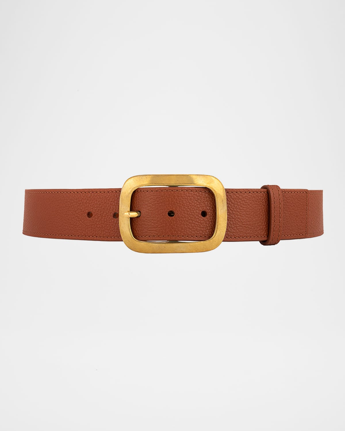 Vaincourt Paris La Captivante Pebbled Leather Belt In Havane