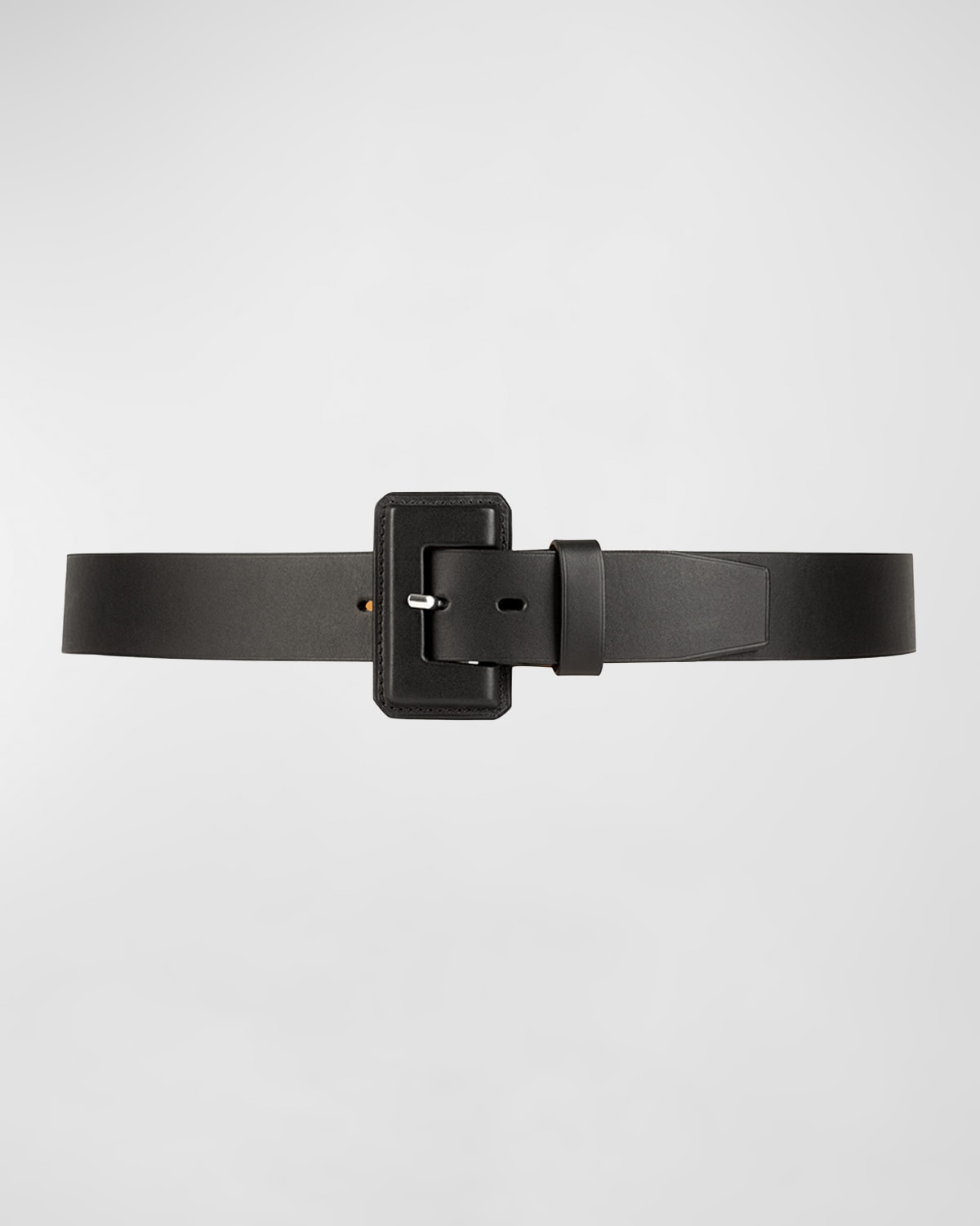 Shop Vaincourt Paris La Petite Merveilleuse Timeless Leather Belt With Covered Buckle In Black