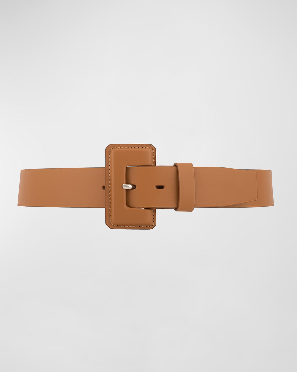 Shop Vaincourt Paris La Petite Merveilleuse Timeless Leather Belt With Covered Buckle In Camel