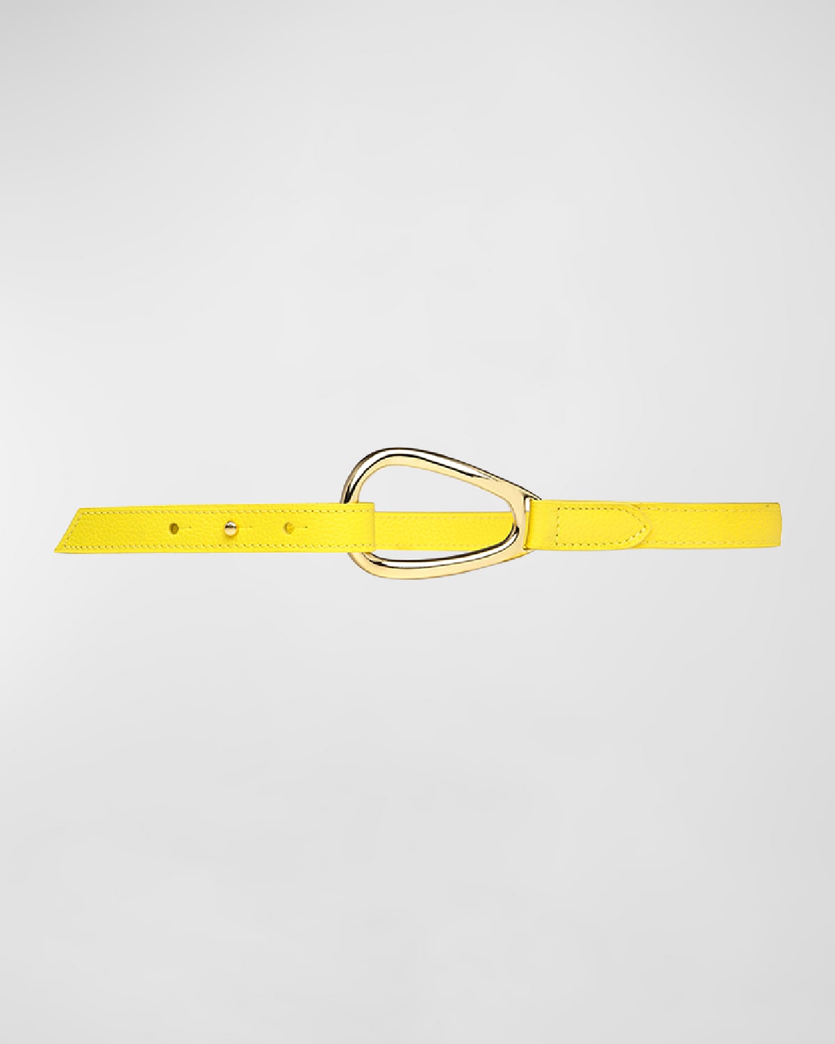 Vaincourt Paris L'adorable Small Pebbled Leather Belt In Yellow