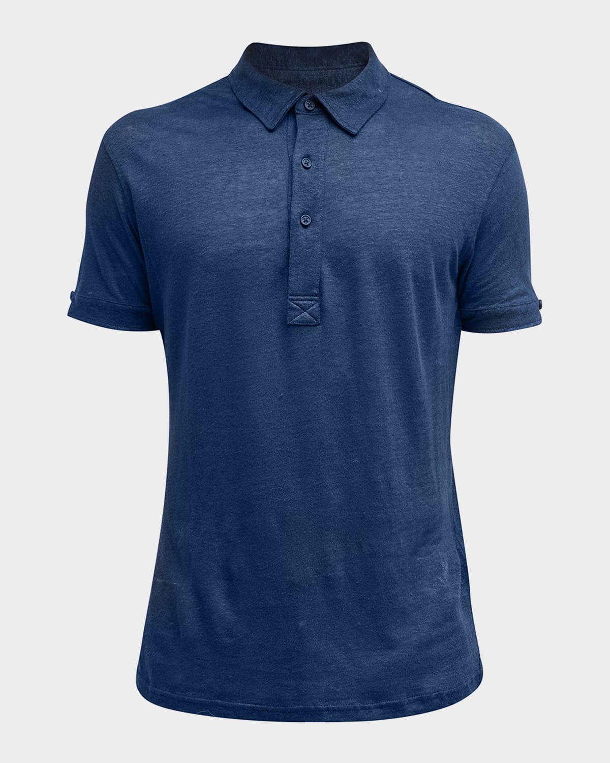 Shop Orlebar Brown Men's Sebastian Linen Polo Shirt In Navy