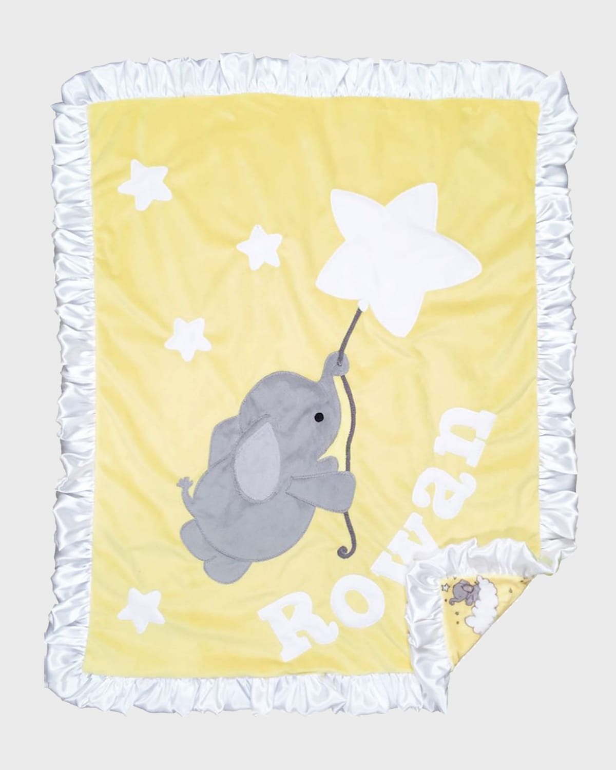 Boogie Baby Kid's Heavy Load Embroidered Ruffle Blanket, Personalized In Yellow