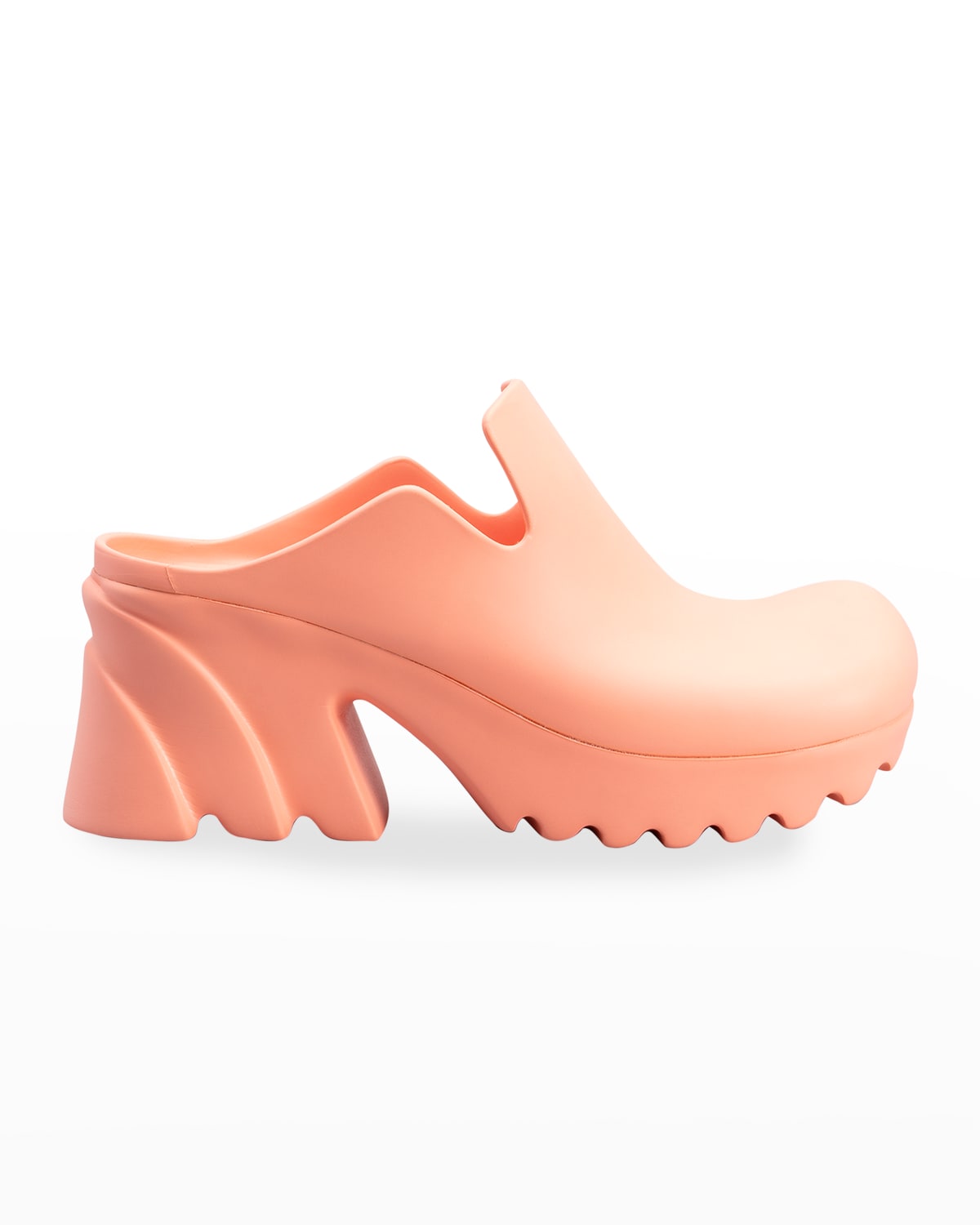 Bottega Veneta Orange Flash 95 Platform Rubber Clogs In Flamingo