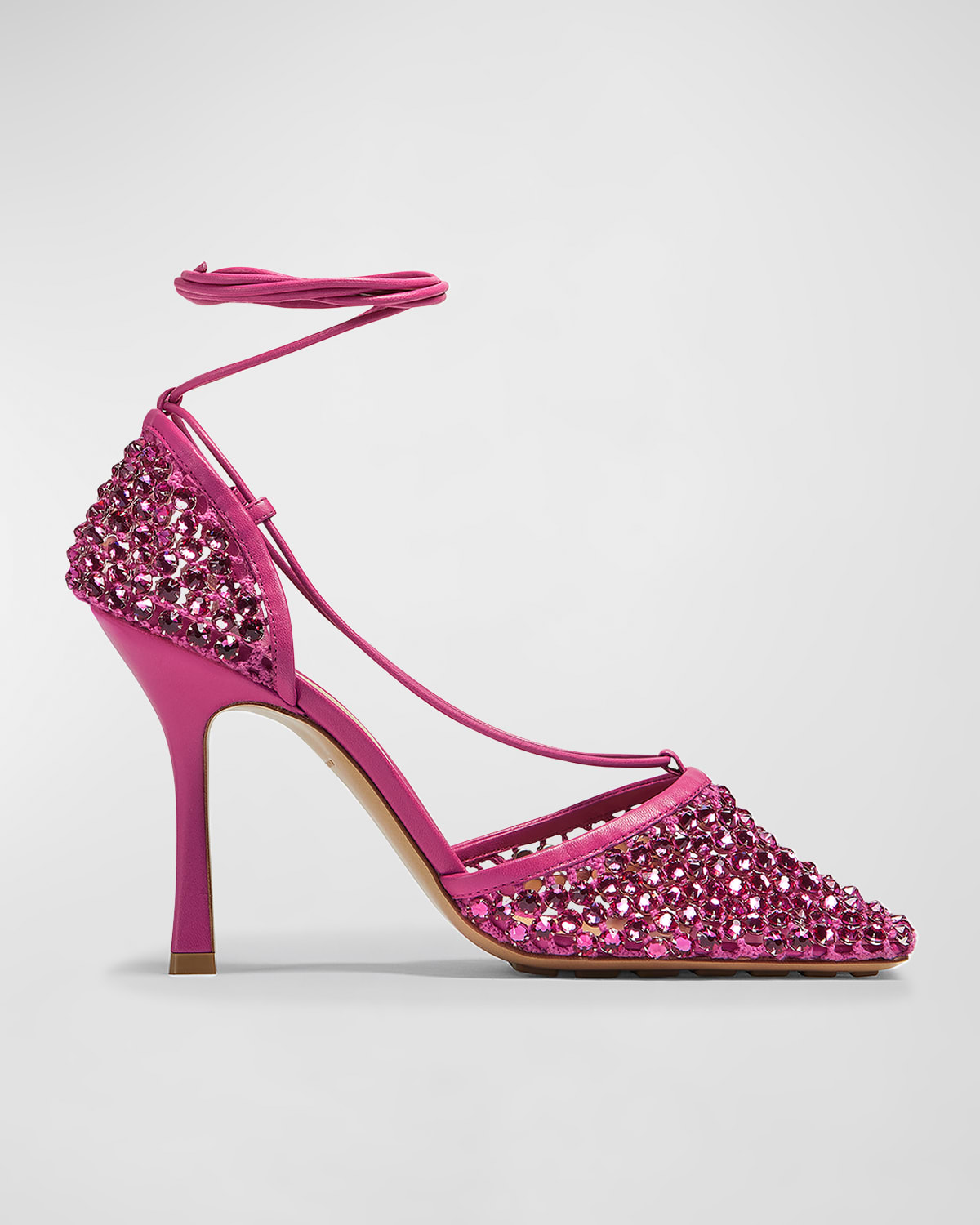 Bottega Veneta Sparkle Stretch High-heel Sandals In Pink,turquoise