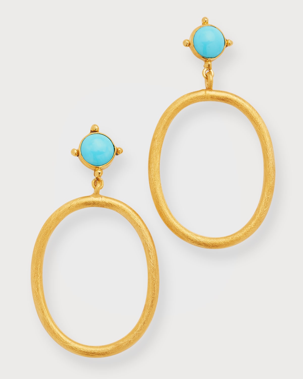 Gem Hoop Earrings in Turquoise