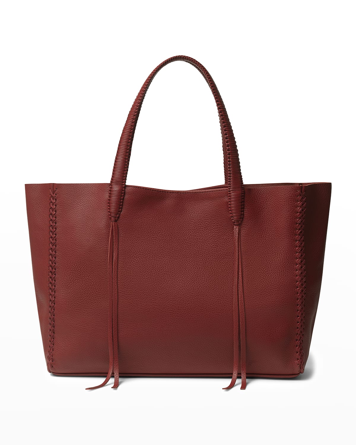 Callista Topstitch Leather Medium Tote Bag