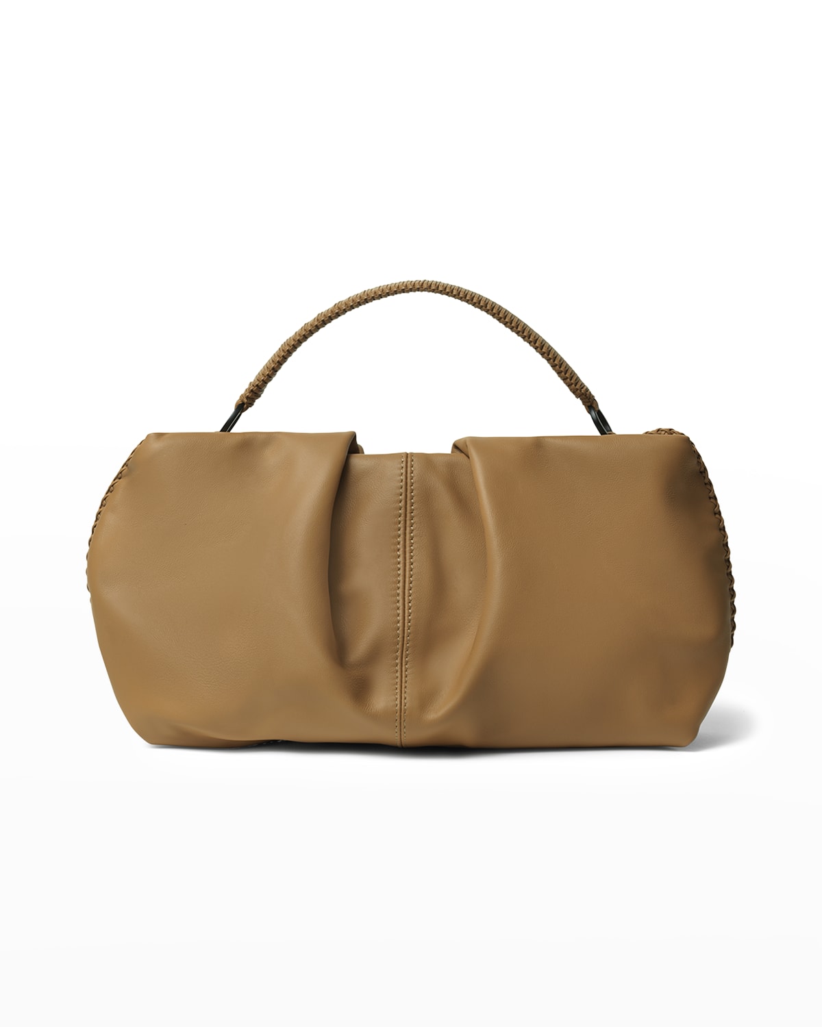 Callista Maxi Pleated Top-Handle Clutch Bag