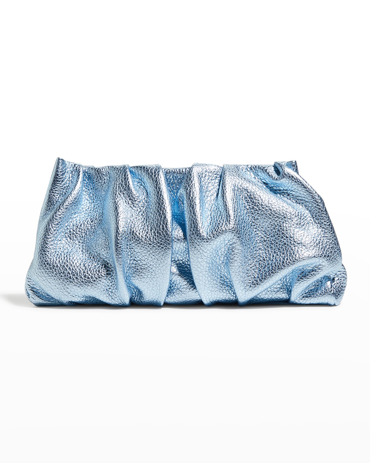 Elleme Vague Pleated Metallic Shoulder Bag In Eskimo