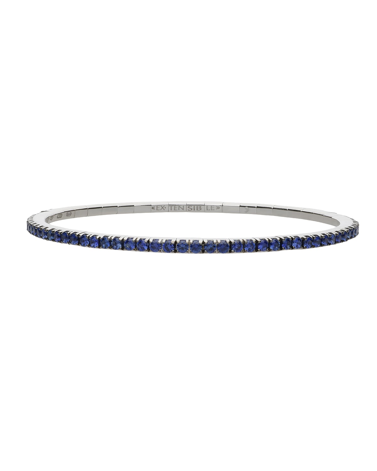 Extensible Round Blue Sapphire Stretch Tennis Bracelet