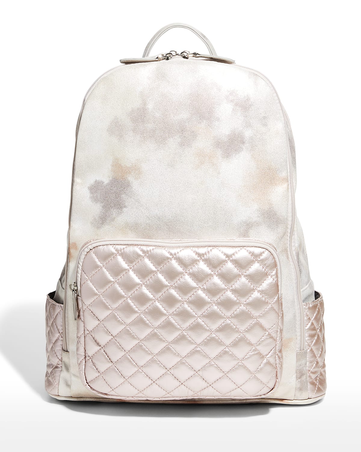 Bari Lynn Girl's Marble-print Quilted Backpack