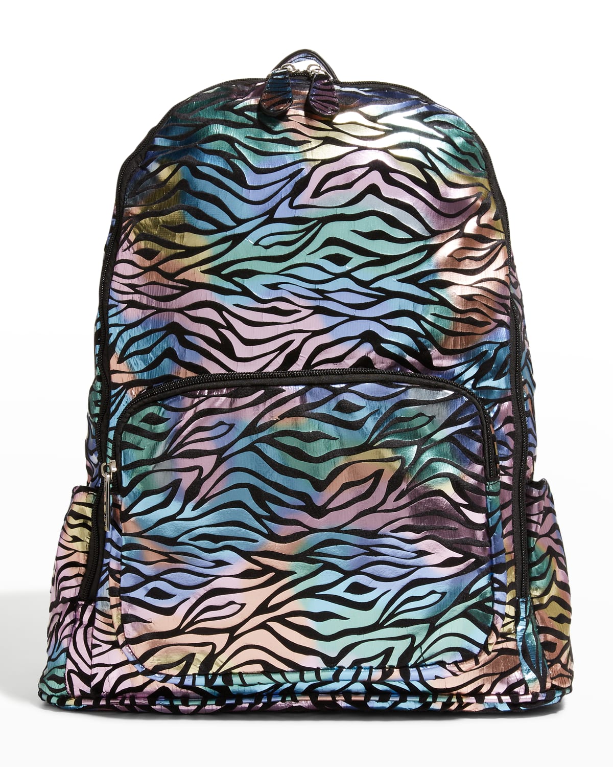 Bari Lynn Kid's Metallic Zebra-print Backpack