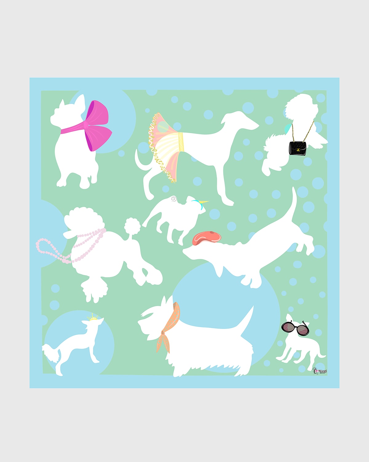 Accessorized Dogs Silk Scarf