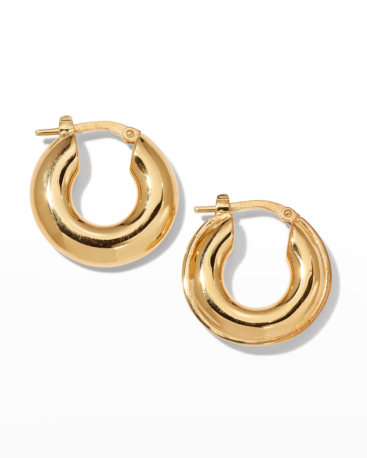 Bottega Veneta Huggie Hoop Earrings, Gold