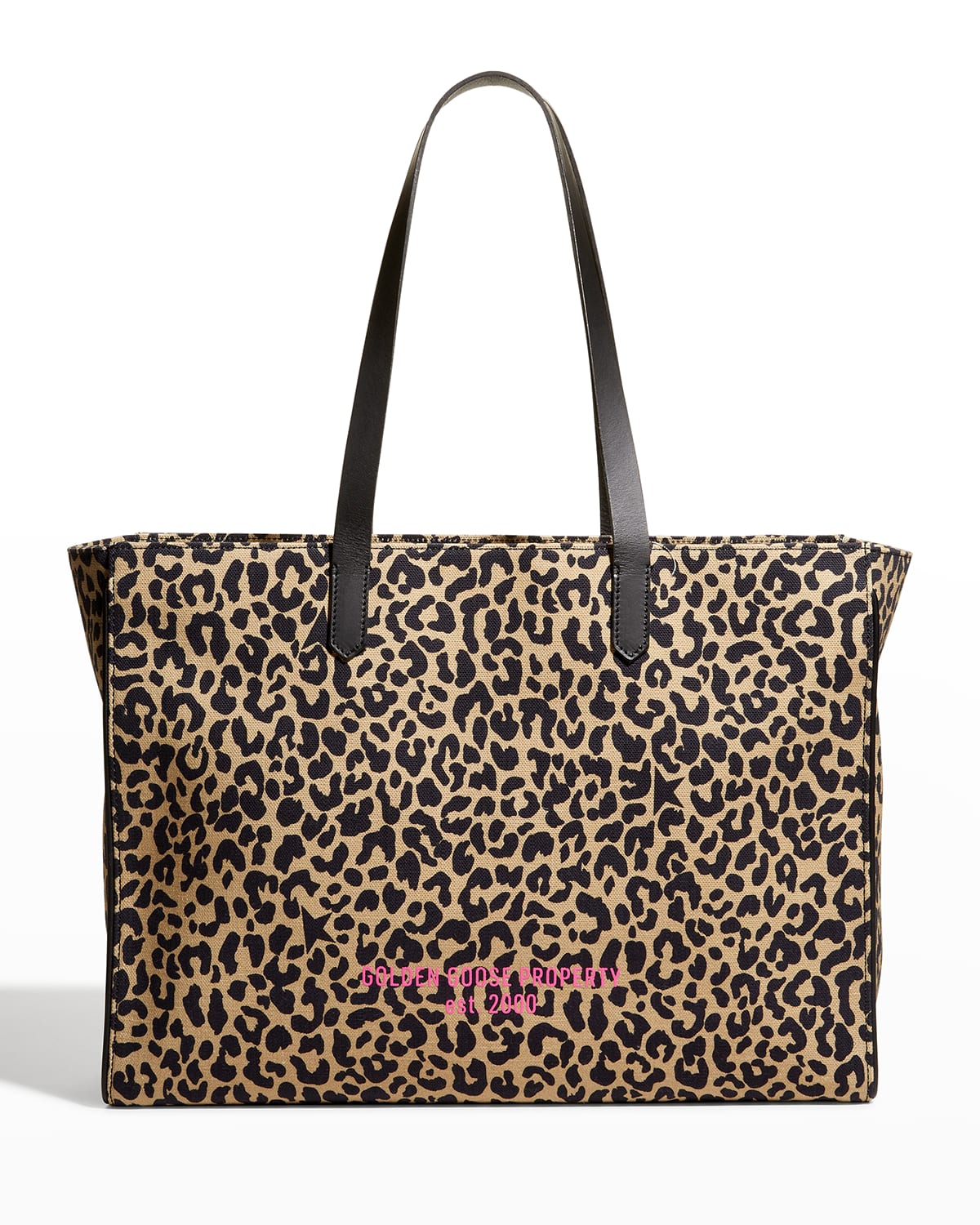 California Leopard-Print Canvas East-West Tote Bag
