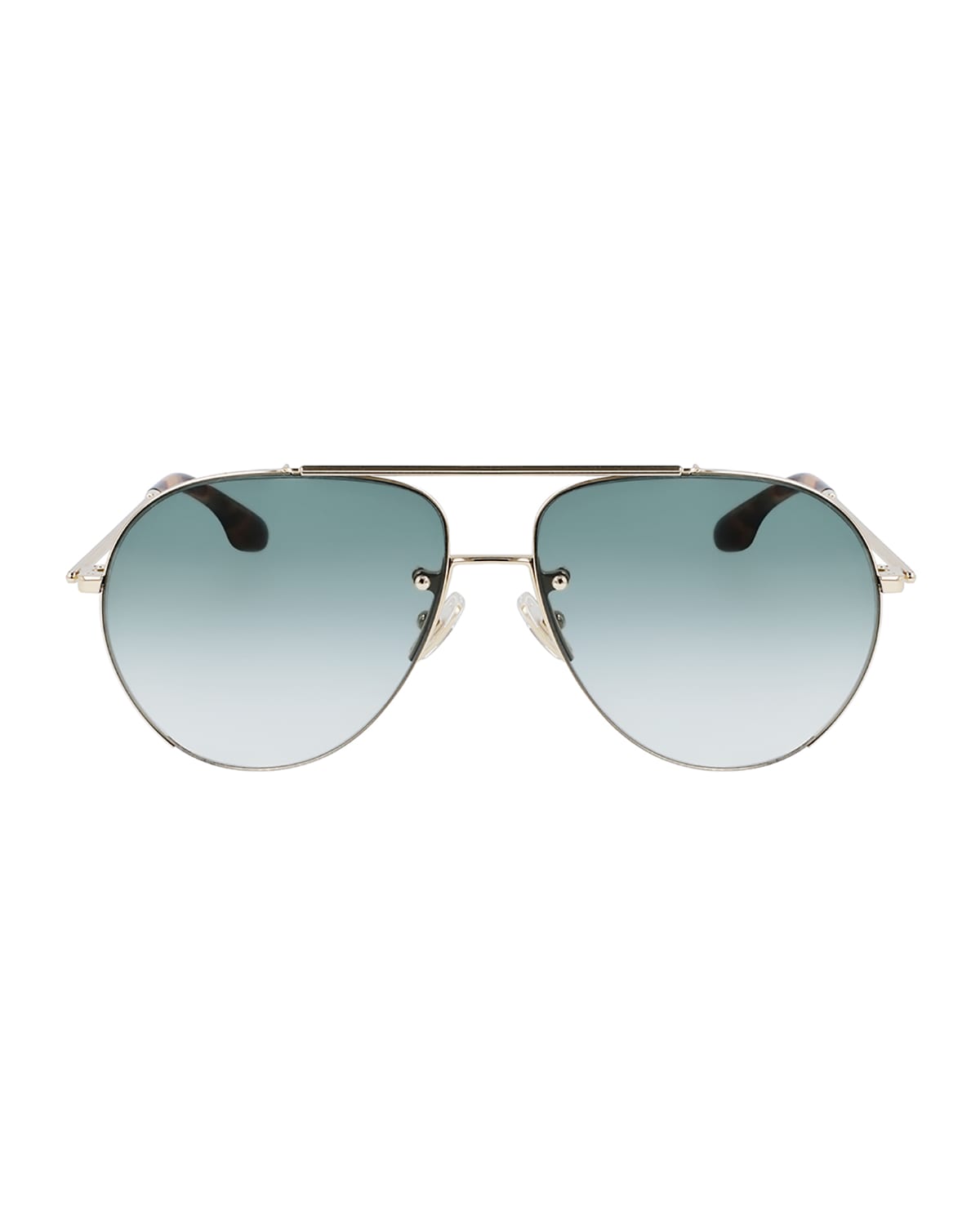 Victoria Beckham 61mm Gradient Aviator Sunglasses In Gold / Khaki