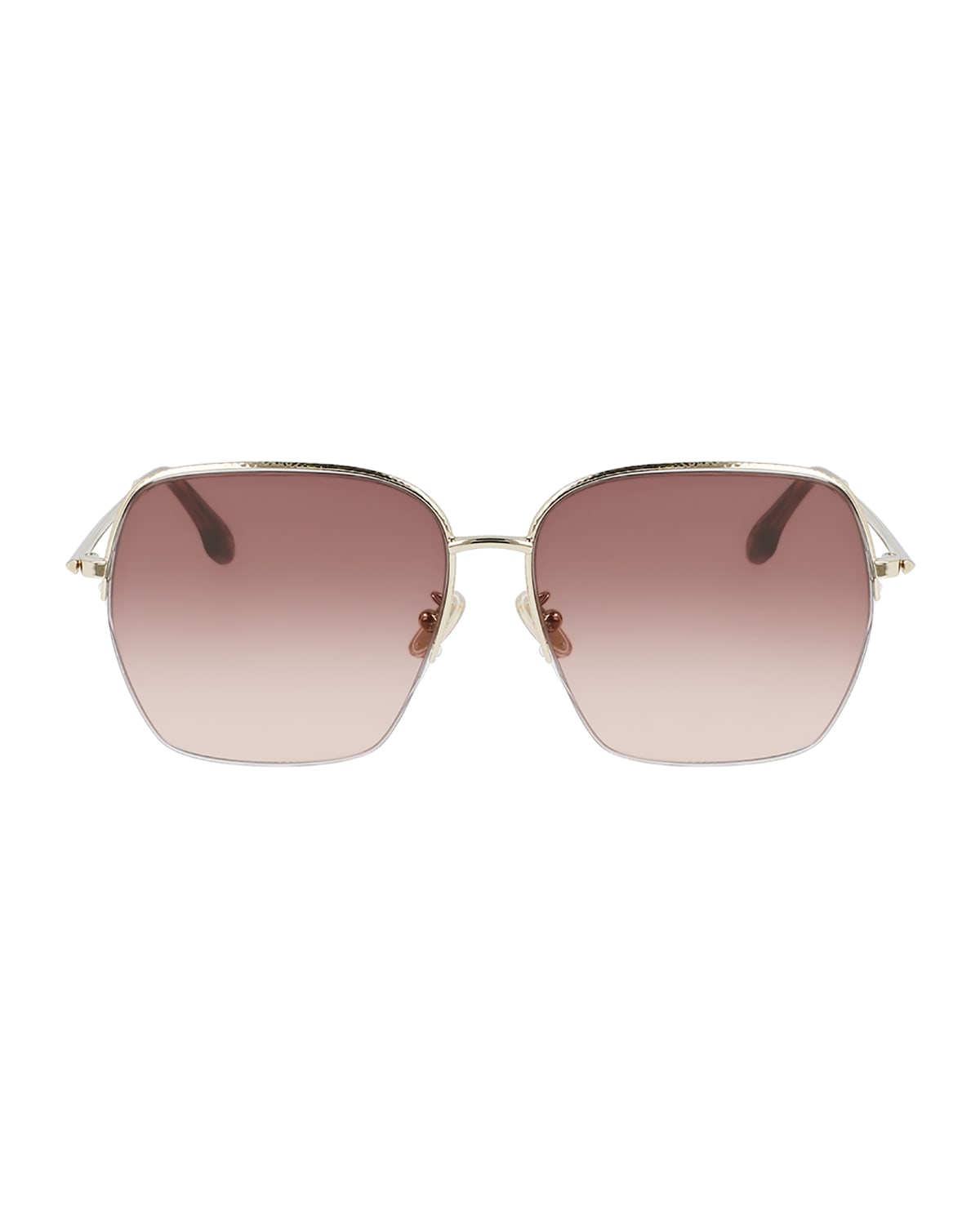 Hammered Oversized Square Metal Sunglasses
