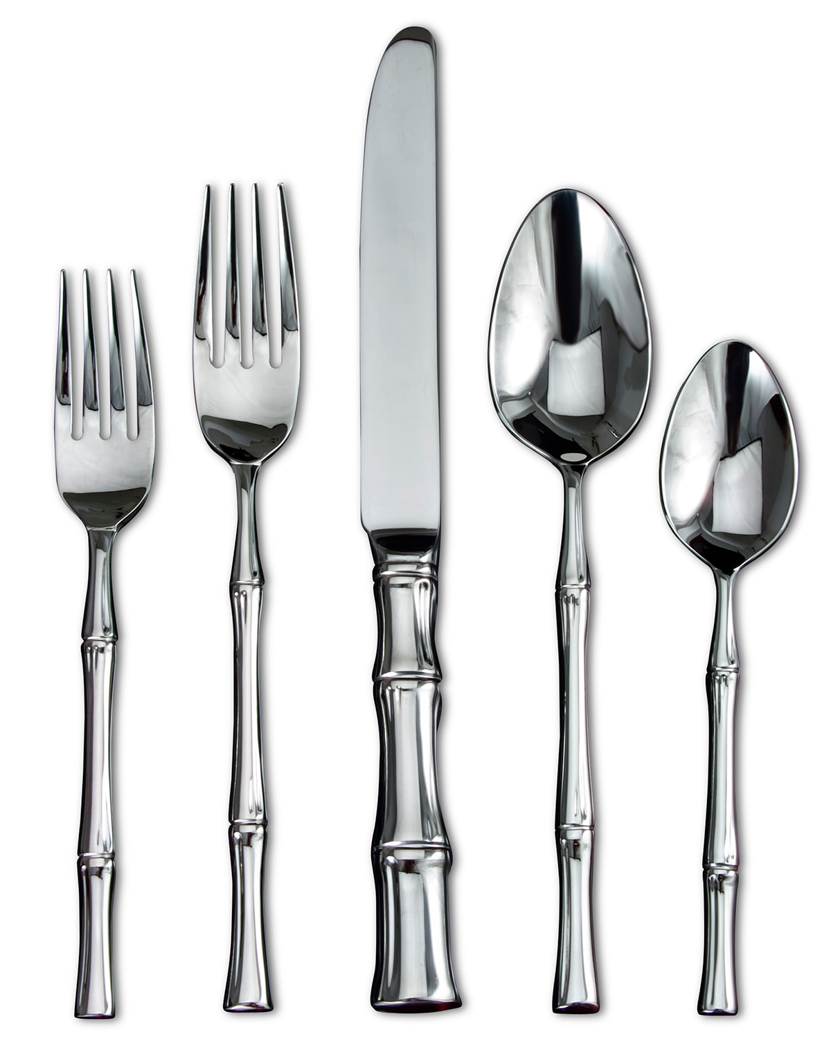 Shop Ricci Silversmith Bamboo 5-piece Place Setting In Silver