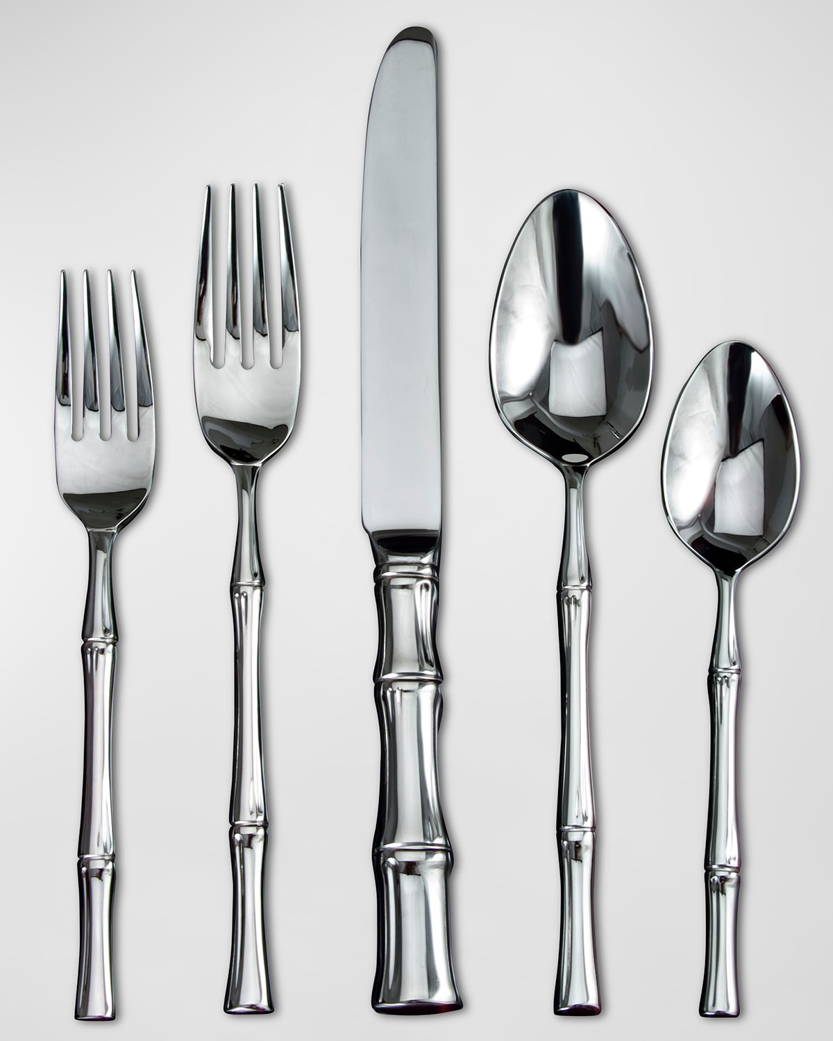 Shop Ricci Silversmith Bamboo 5-piece Place Setting In Silver