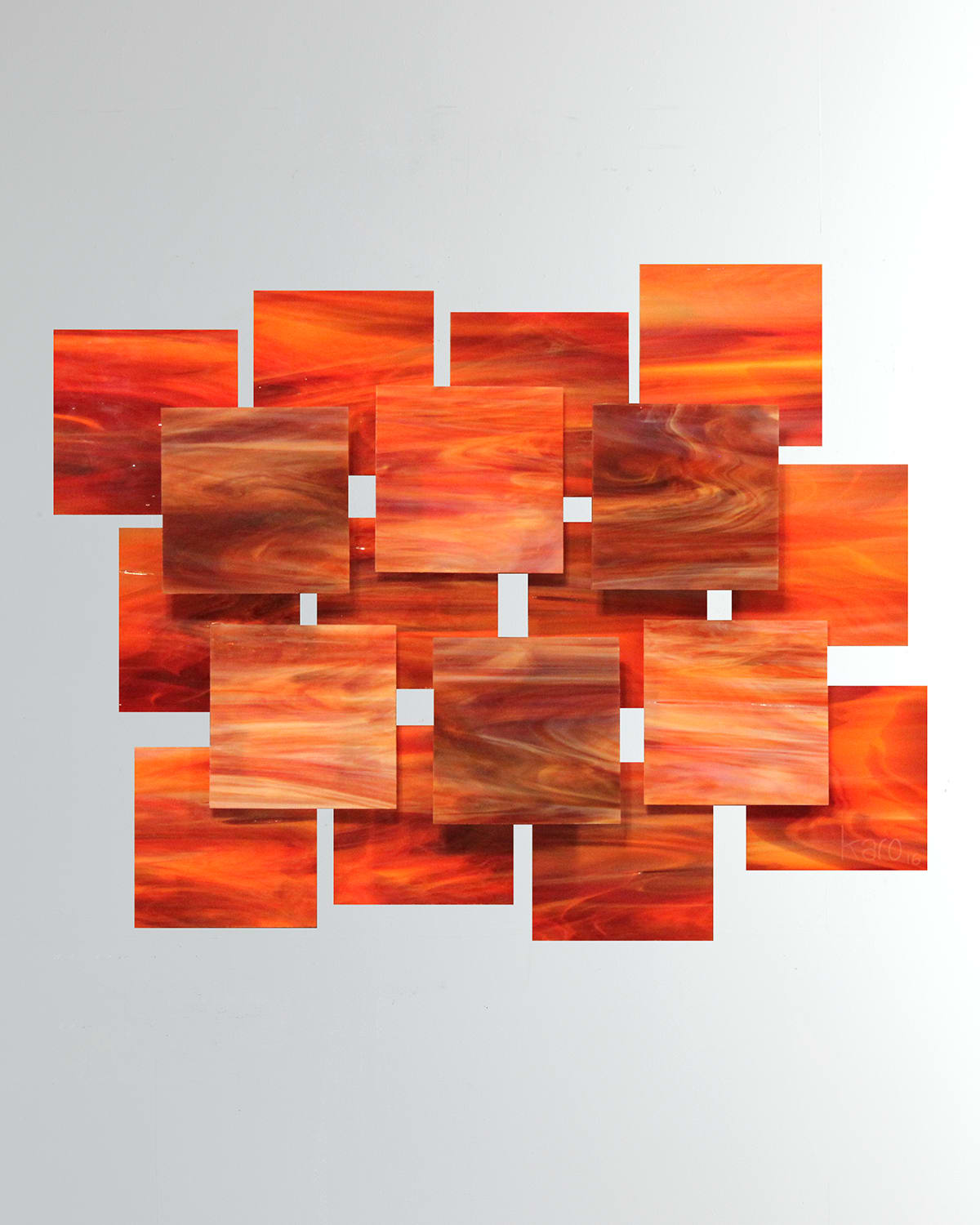 Shop Karo Studios Sunset Glass Wall Sculpture In Multi